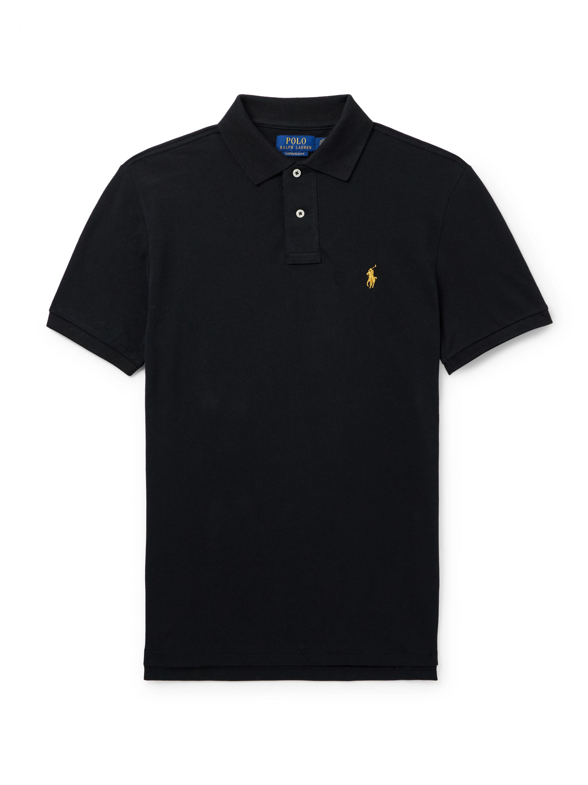 Polo Ralph Lauren Logo-embroidered Cotton-piqué Polo Shirt In Black