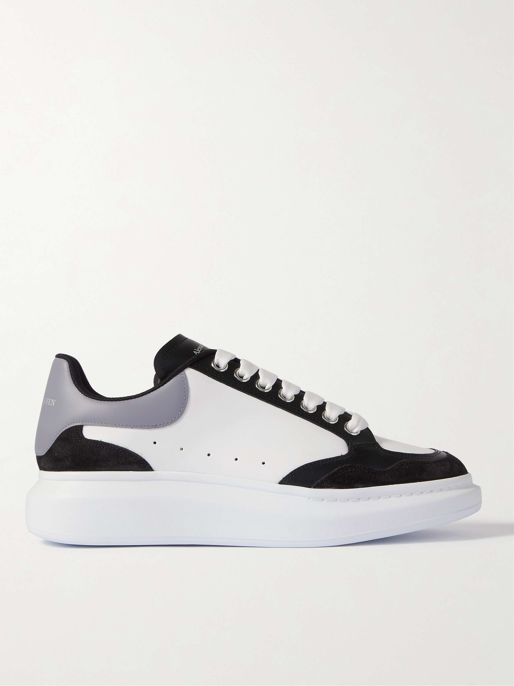 ALEXANDER MCQUEEN Exaggerated-Sole Suede-Trimmed Leather Sneakers for ...