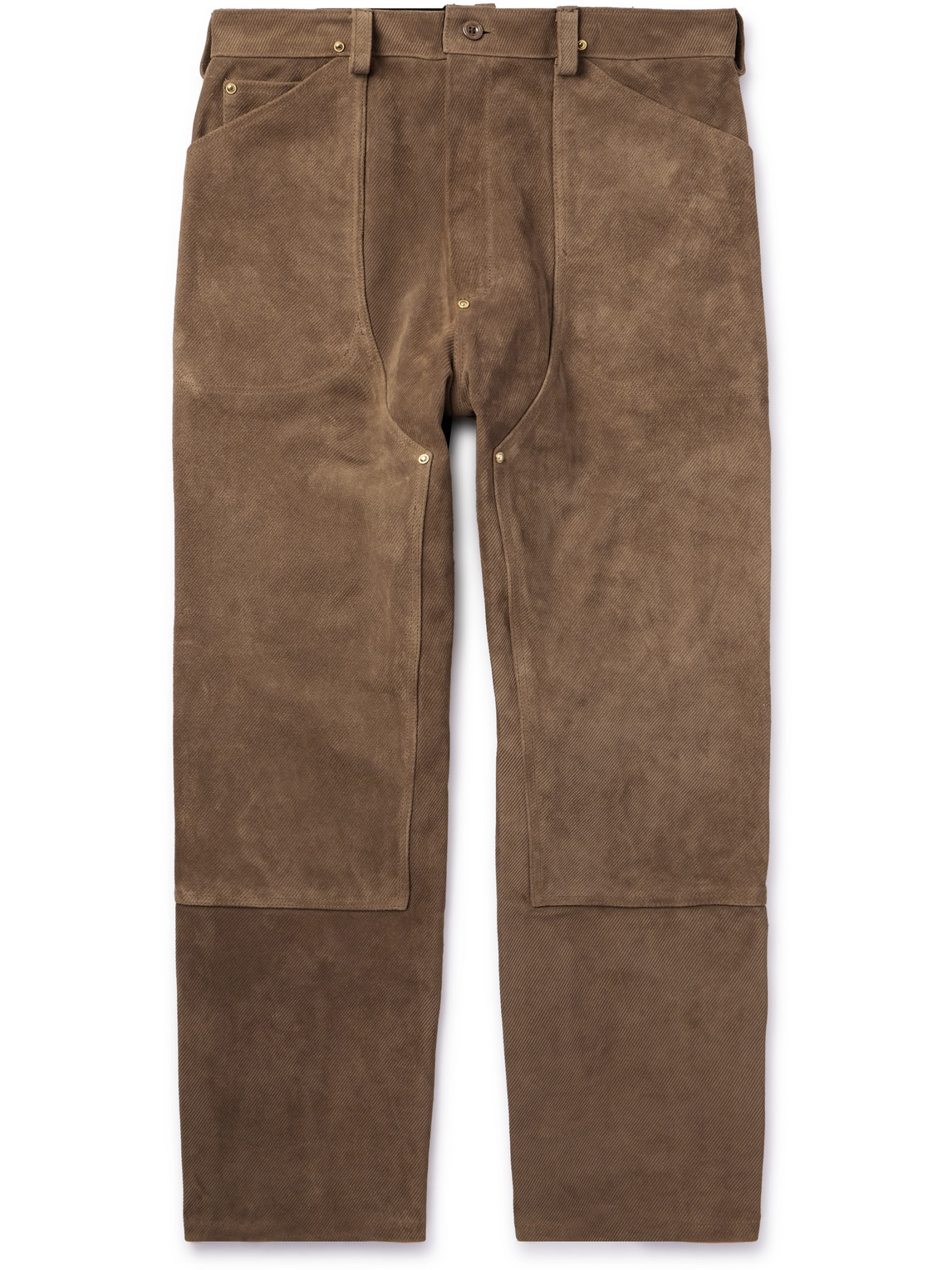 4sdesigns Throwing Fits Utility Straight-leg Leather-corduroy Trousers In Unknown