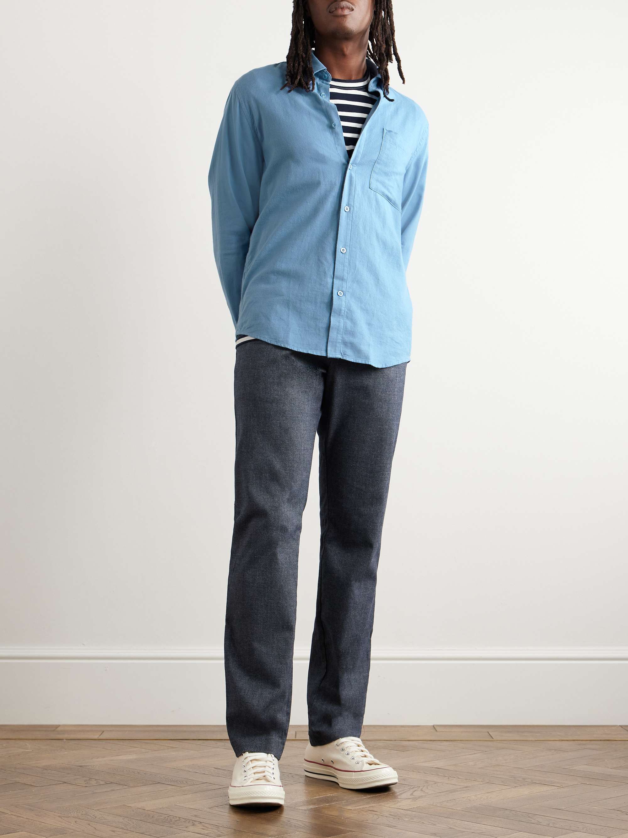 NN07 Arne Slim-Fit Button-Down Collar Cotton-Twill Shirt