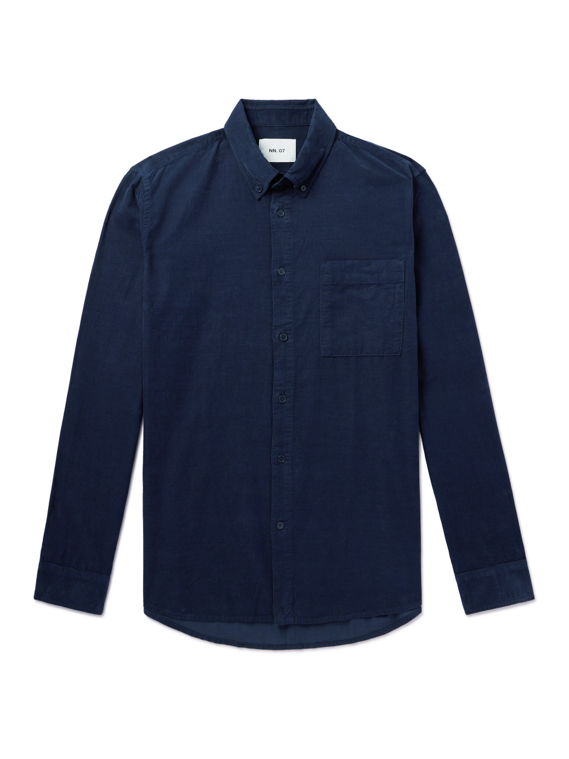 Shop Nn07 Arne 5082 Button-down Collar Organic Cotton-corduroy Shirt In Blue