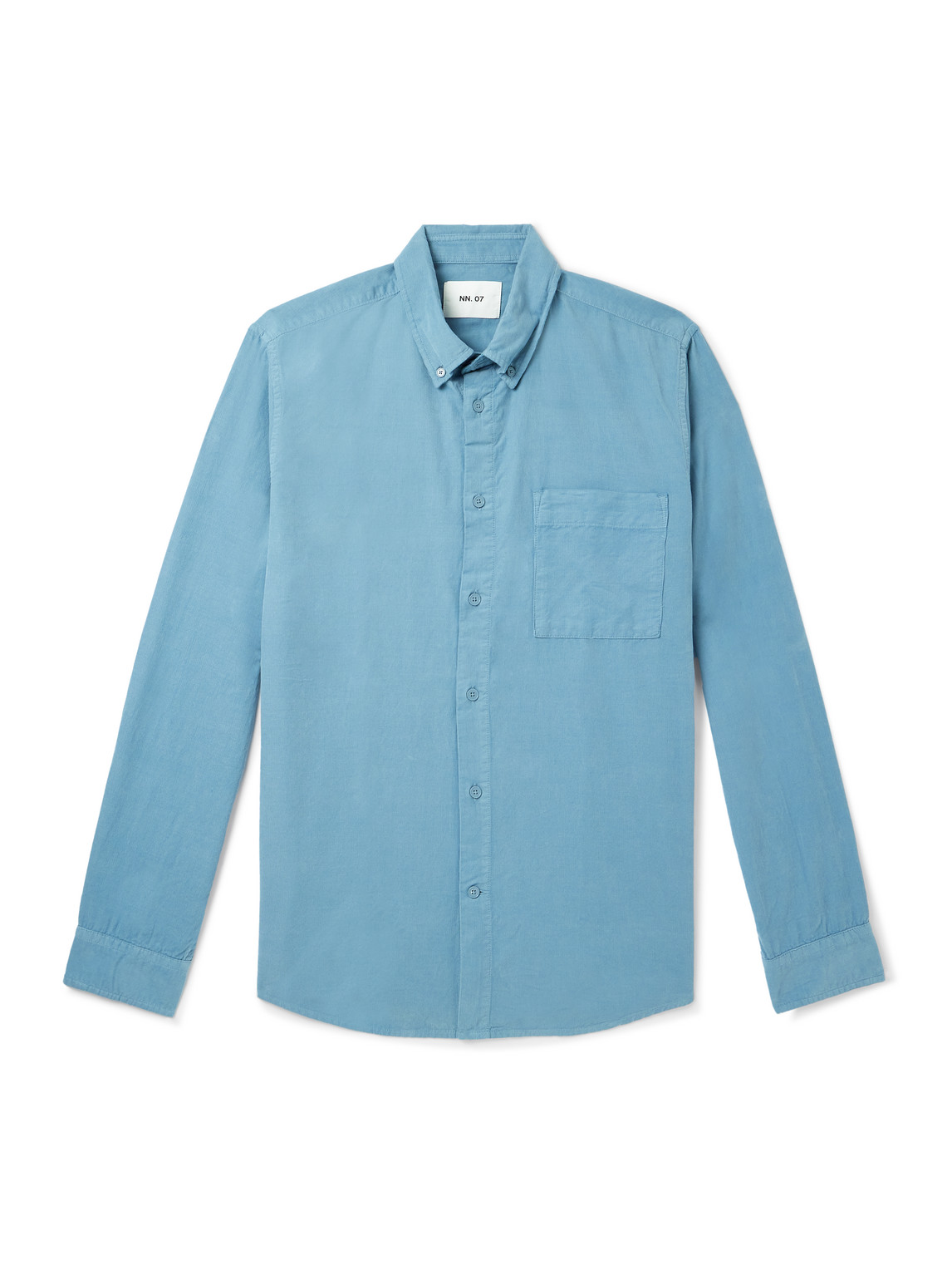 Nn07 Arne 5082 Solid Button-down Shirt In Blue