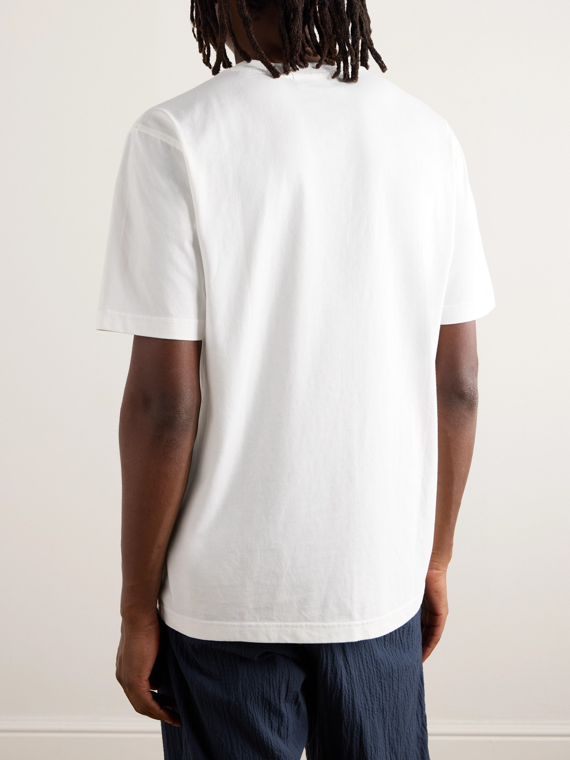 Shop Nn07 Adam Logo-embroidered Pima Cotton-jersey T-shirt In White