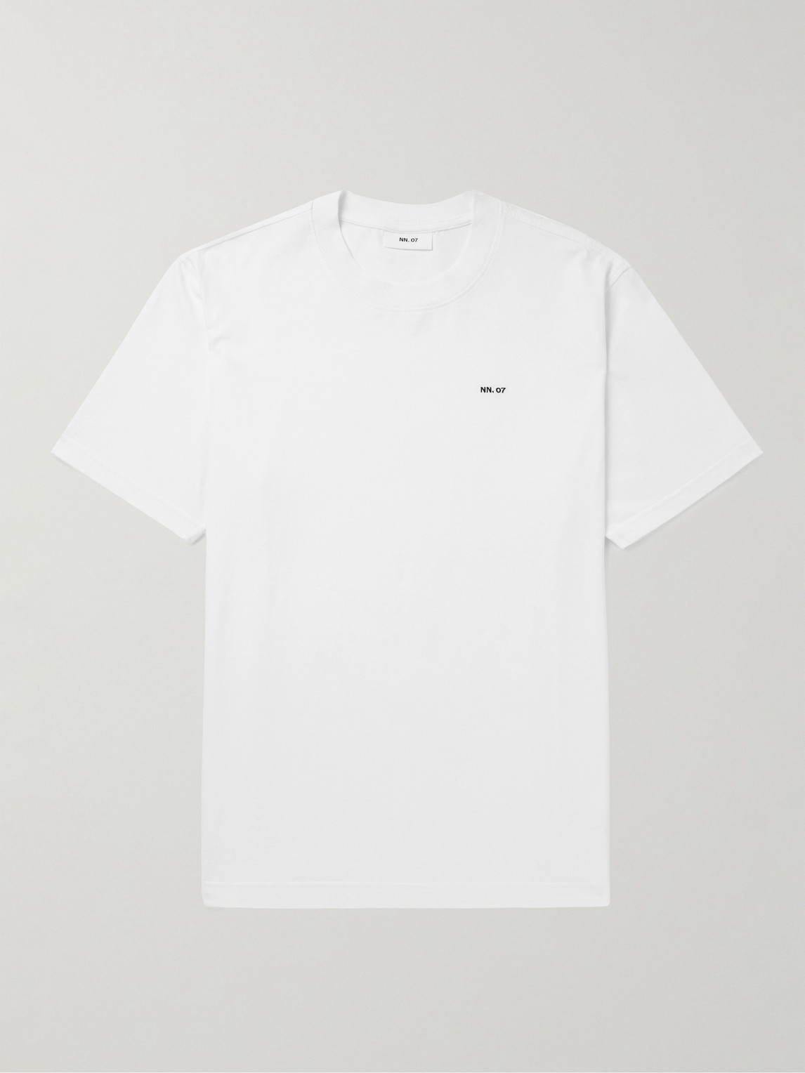 Nn07 Adam 3209 Logo-embroidered Pima Cotton-jersey T-shirt In White