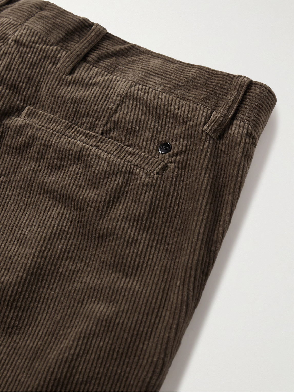 Shop Nn07 Theo 1322 Straight-leg Organic Cotton-blend Corduroy Trousers In Brown