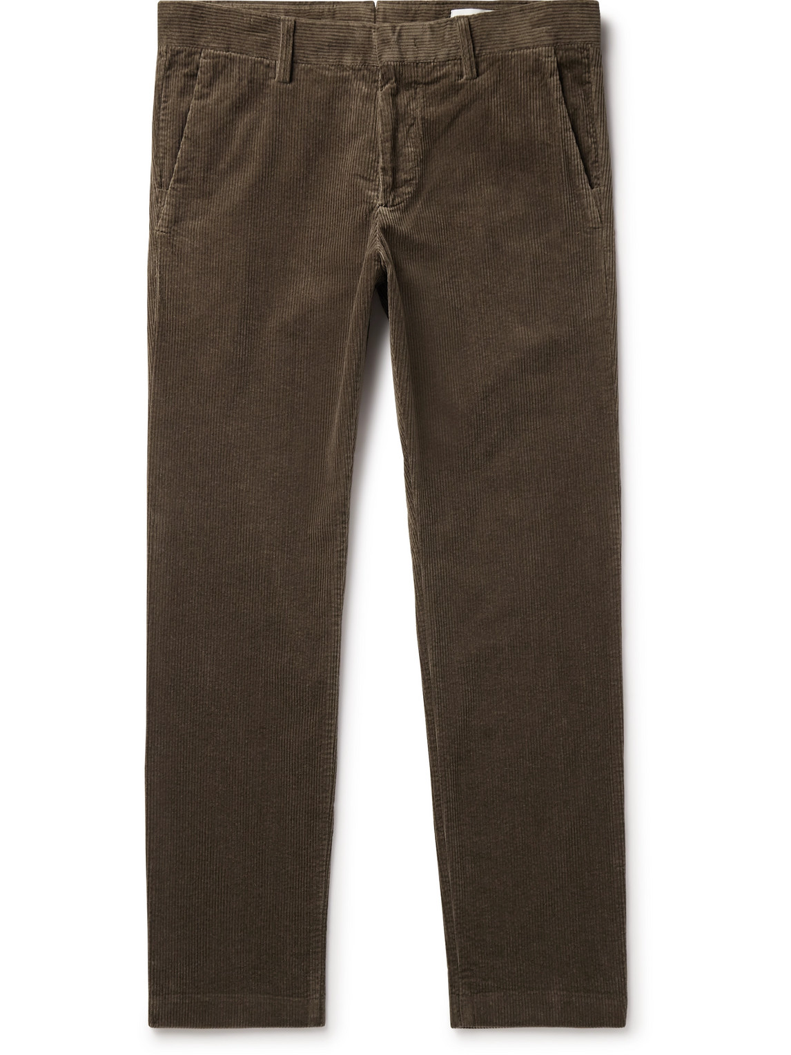 Nn07 Theo 1322 Straight-leg Organic Cotton-blend Corduroy Trousers In Brown
