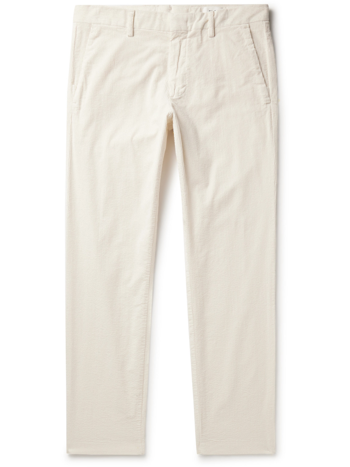 Nn07 Theo 1322 Straight-leg Organic Cotton-blend Corduroy Trousers In White