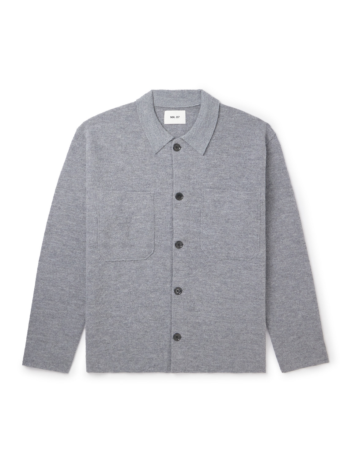 Nn07 Jonas 6398 Merino Wool Overshirt In Gray