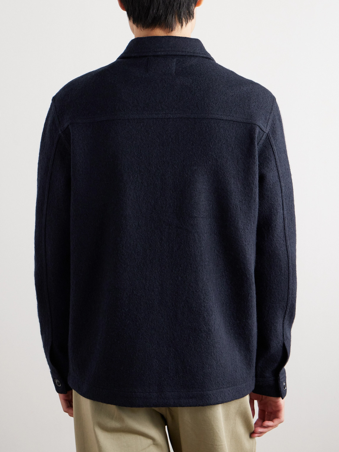 Shop Nn07 Isak 6398 Boiled Merino Wool Jacket In Blue