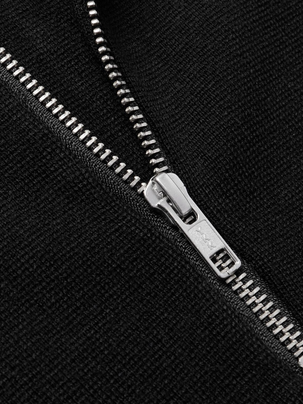 Nn07 Luis Slim-fit Waffle-knit Half-zip Sweater In Black