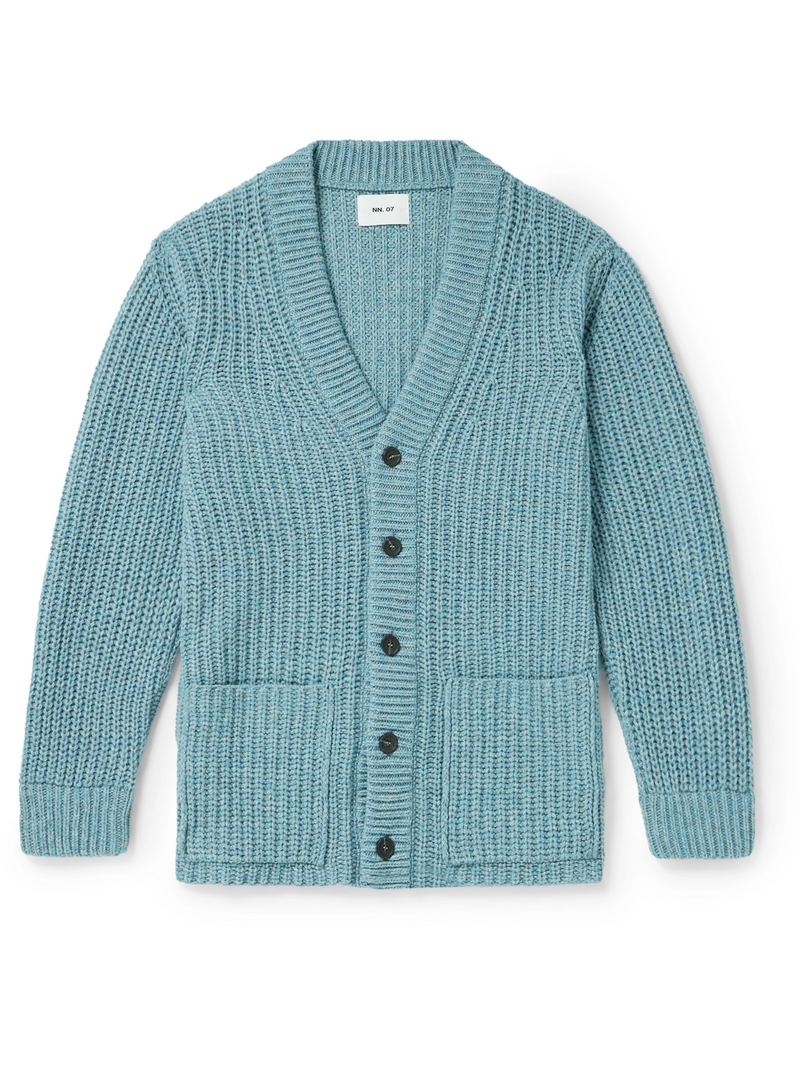 Nn07 Benzon 6533 Ribbed Recycled Wool-blend Cardigan In Blue