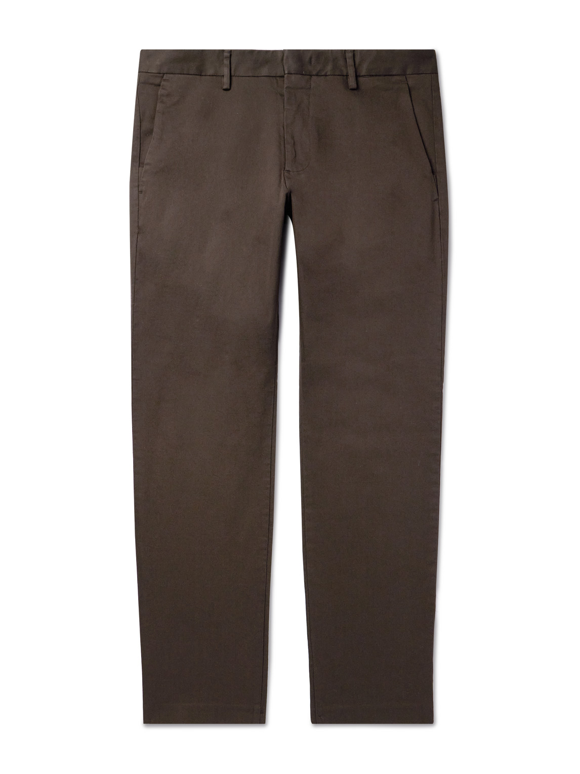 Nn07 Theo 1420 Tapered Organic Cotton-blend Twill Chinos In Brown