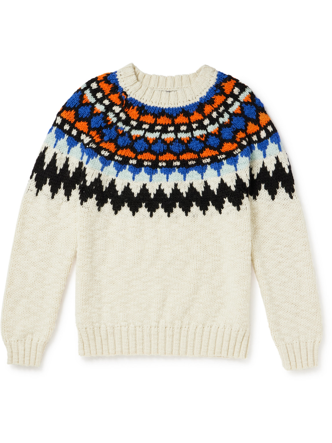 Nn07 Felix Nordic 6613 Fair Isle Wool Sweater In Neutrals