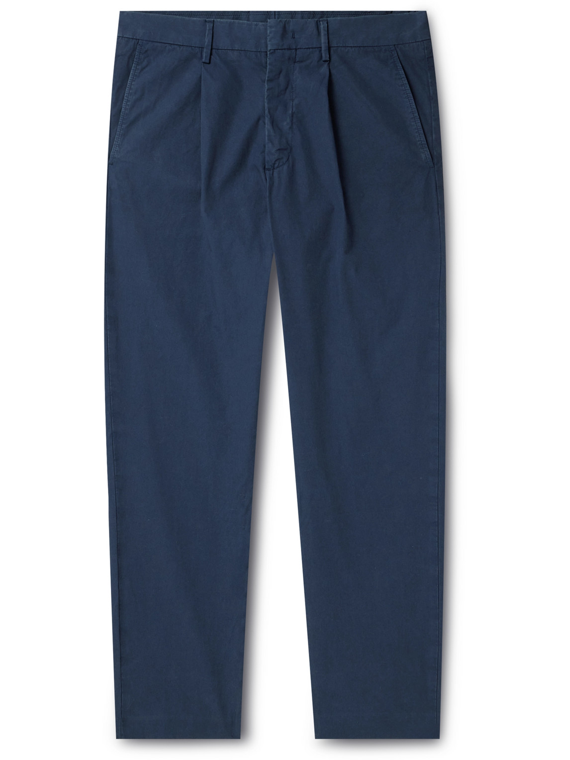 Nn07 Frey 1856 Tapered Cotton-blend Twill Trousers In Blue