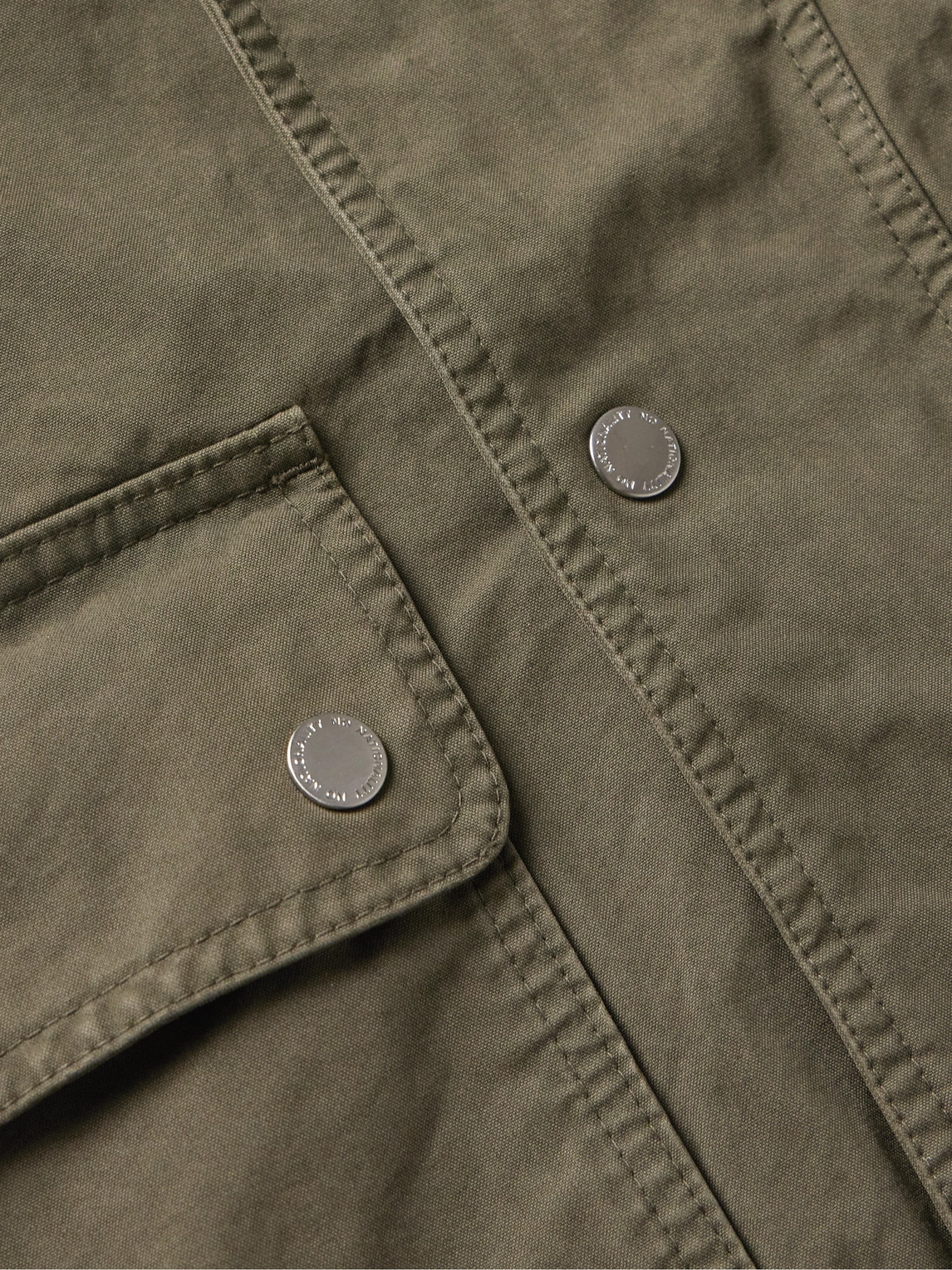 Shop Nn07 Glenn 8001 Corduroy-trimmed Garment-dyed Cotton-canvas Jacket In Green