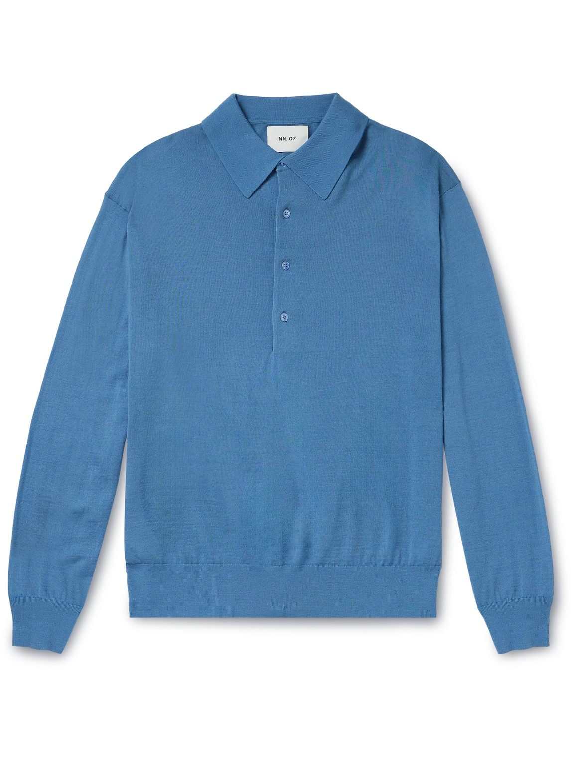 Nn07 Raymond 6584 Wool-blend Polo Shirt In Blue