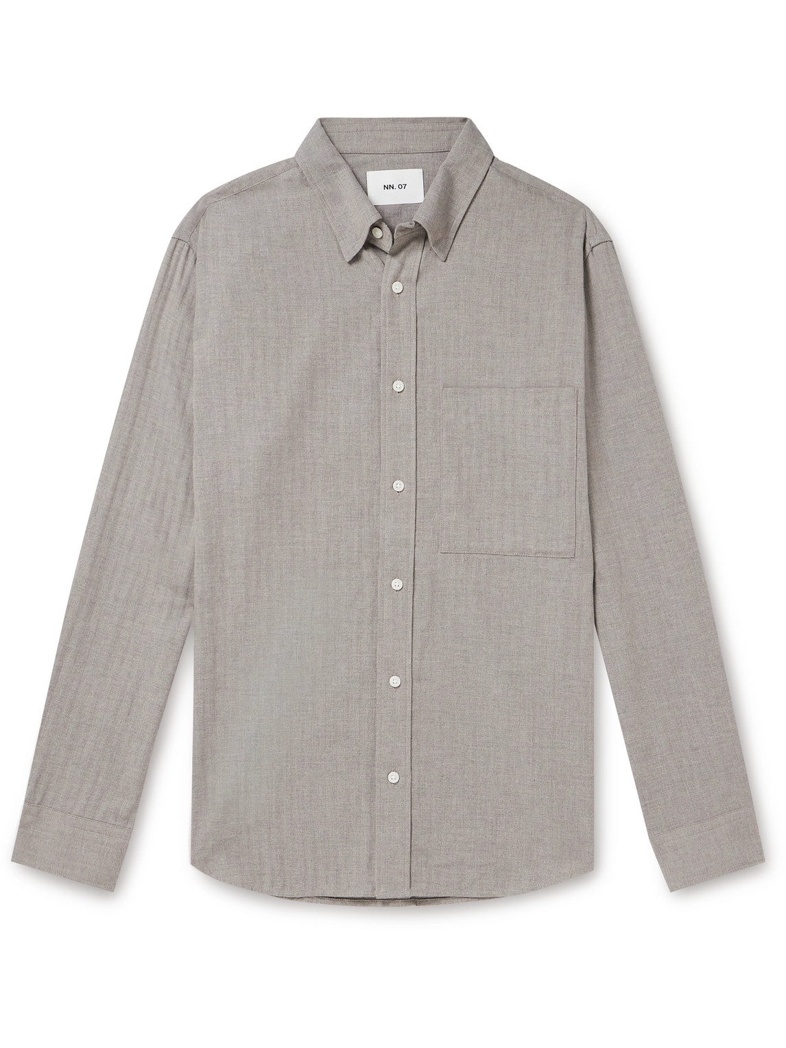 Nn07 Cohen 5726 Herringbone Cotton Shirt In Gray