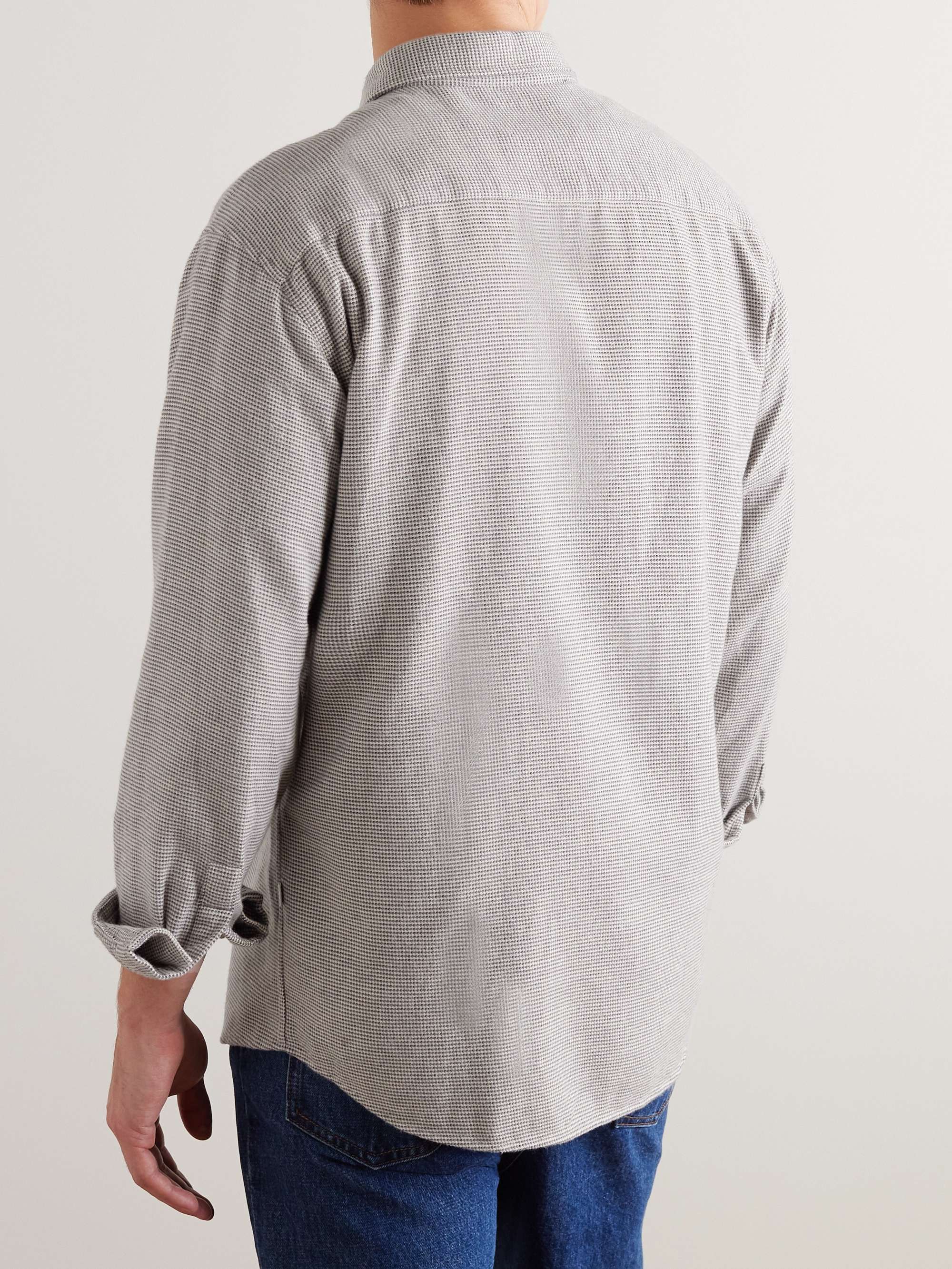 NN07 Deon Houndstooth Cotton-Flannel Shirt