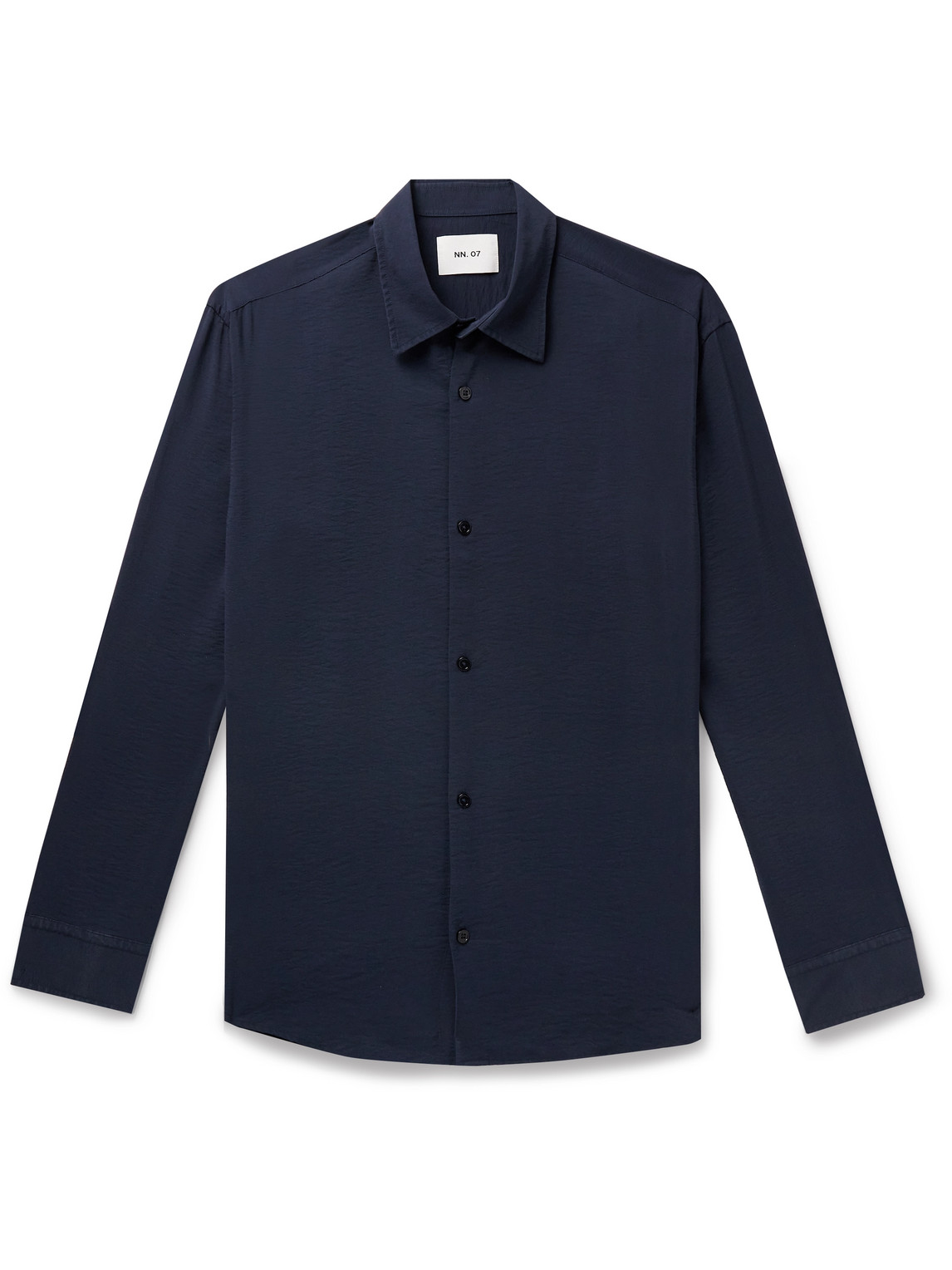 Nn07 Freddy 5971 Crinkled Modal-blend Shirt In Blue