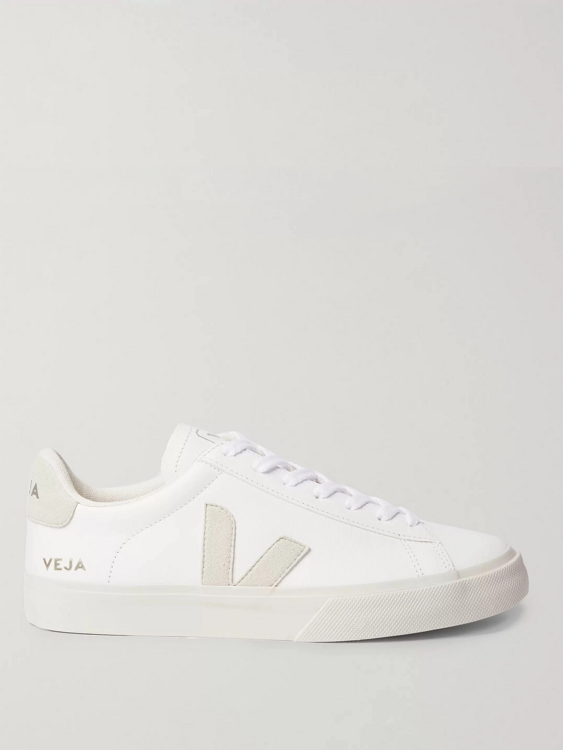 Veja Campo Suede-trimmed Leather Sneakers In White