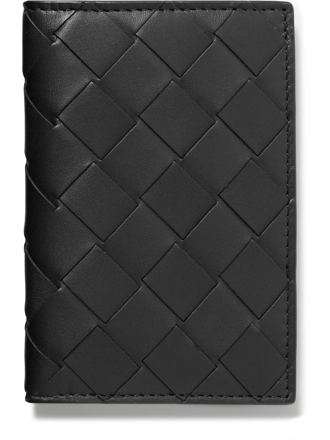Bottega Veneta Intrecciato Leather Bifold Cardholder In Black