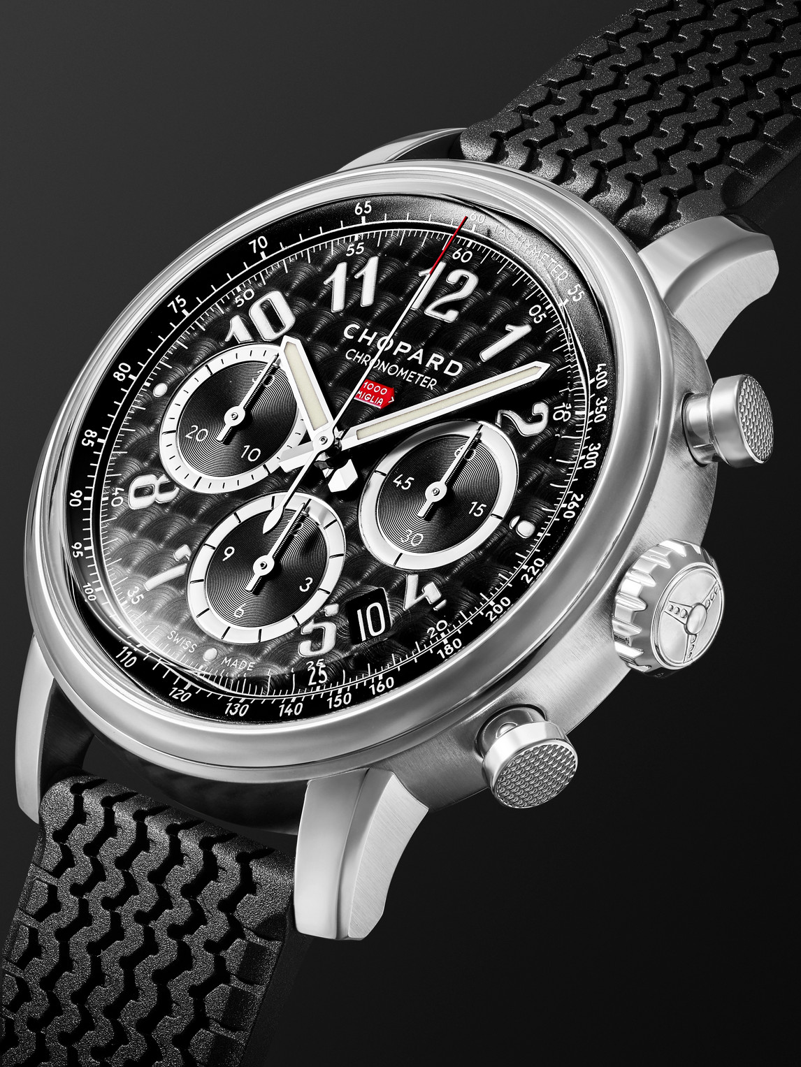  Chopard - Mille Miglia Classic Automatic Chronograph 40.5mm Stainless Steel And Rubber Watch, Ref. No. 168619-3001 - Men - Black 