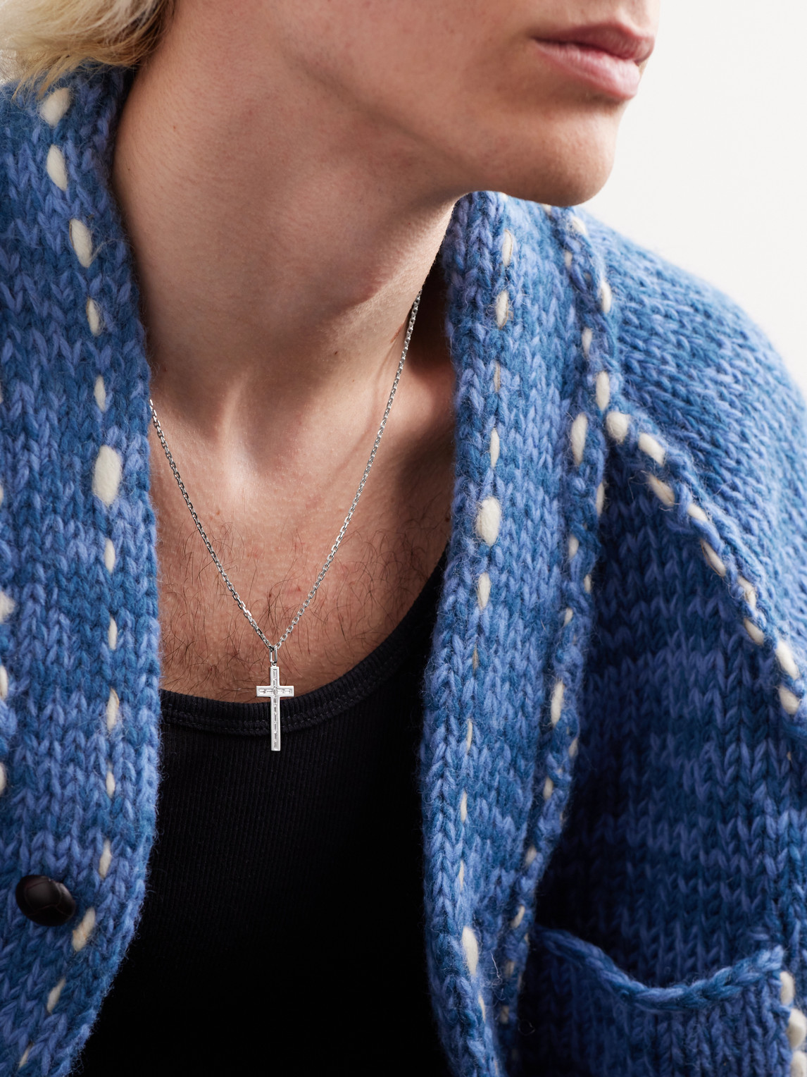 Sydney Evan White Gold Diamond Pendant Necklace In Silver
