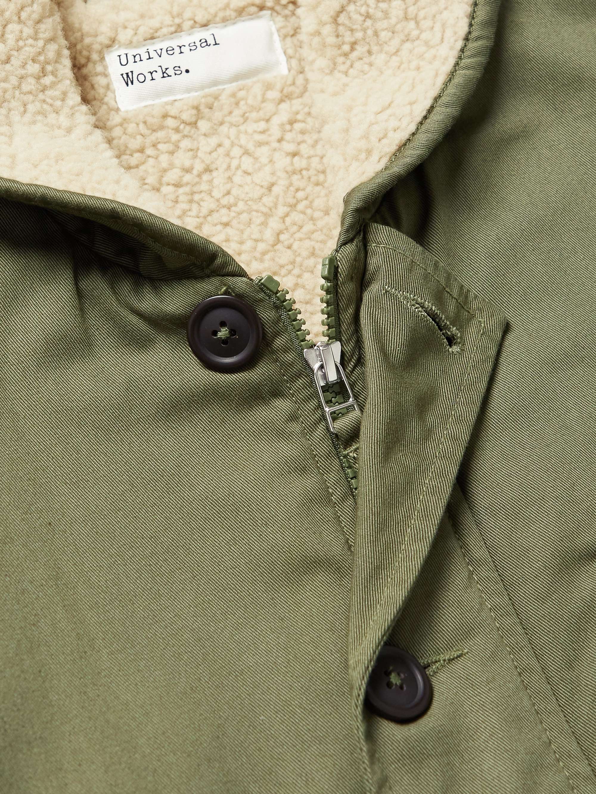 UNIVERSAL WORKS Recycled Fleece-Lined Cotton-Twill Jacket
