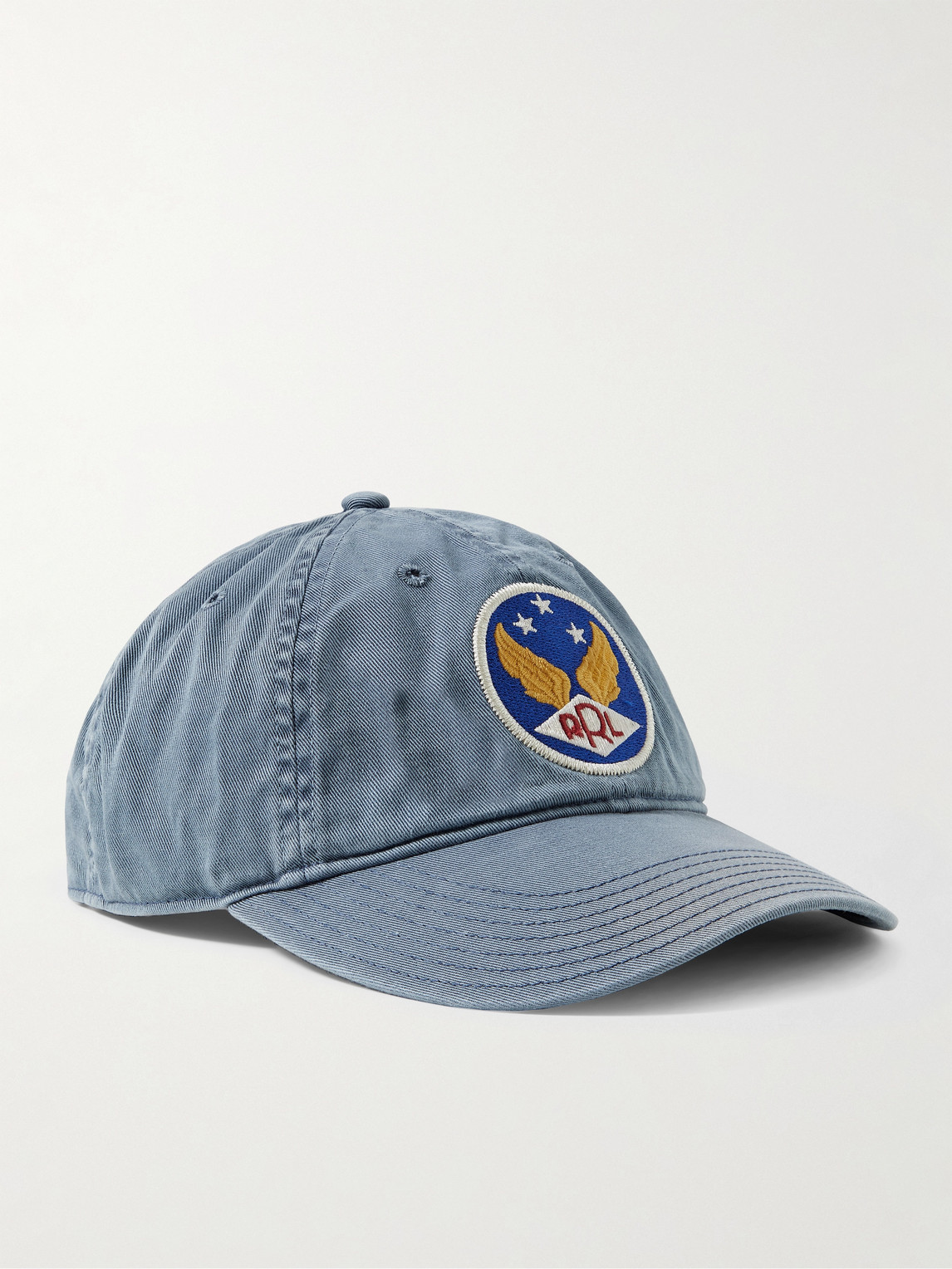 Rrl Logo-appliquéd Cotton-twill Baseball Cap In Blue