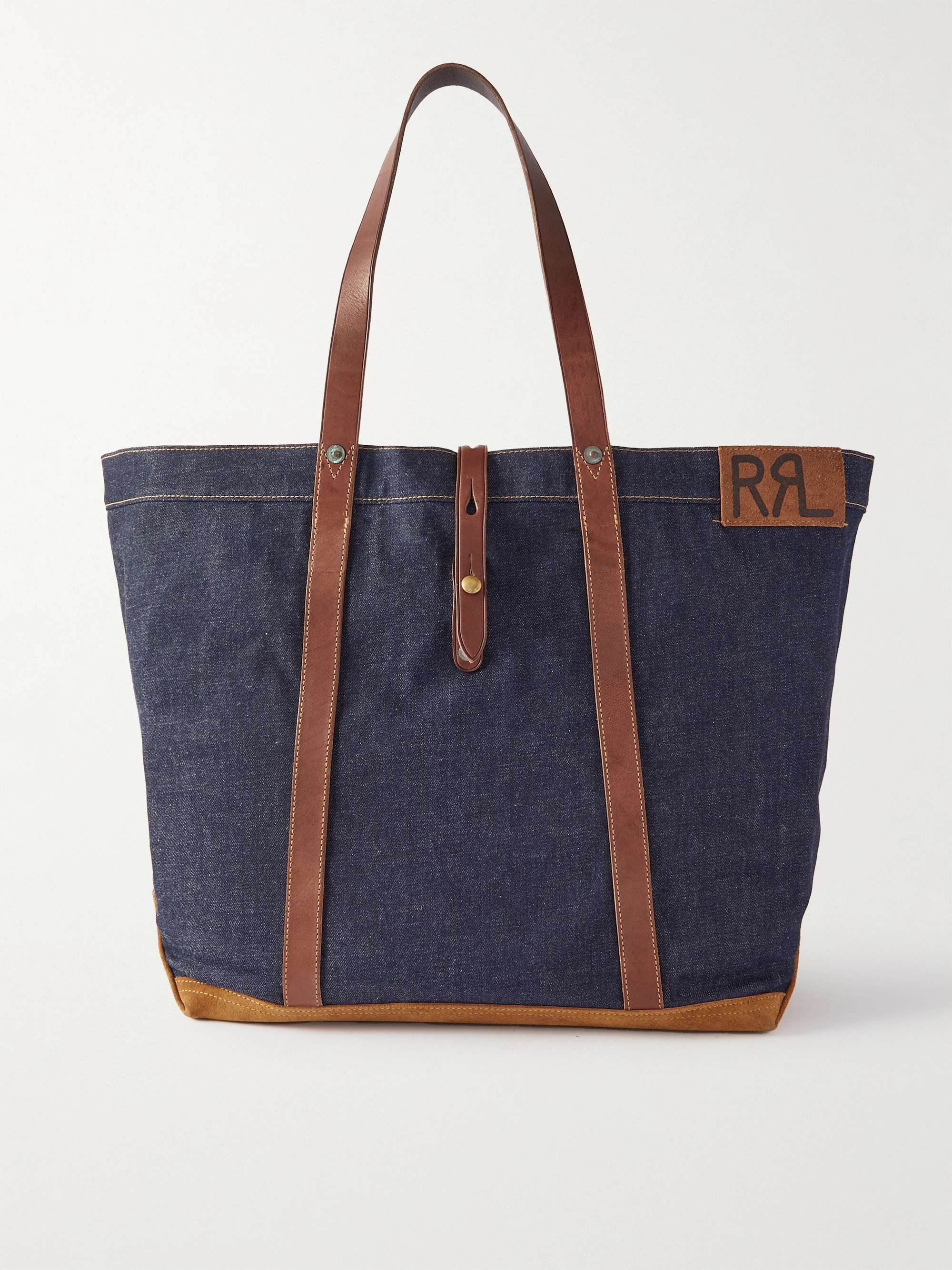 RRL Howard Leather-Trimmed Denim Tote Bag