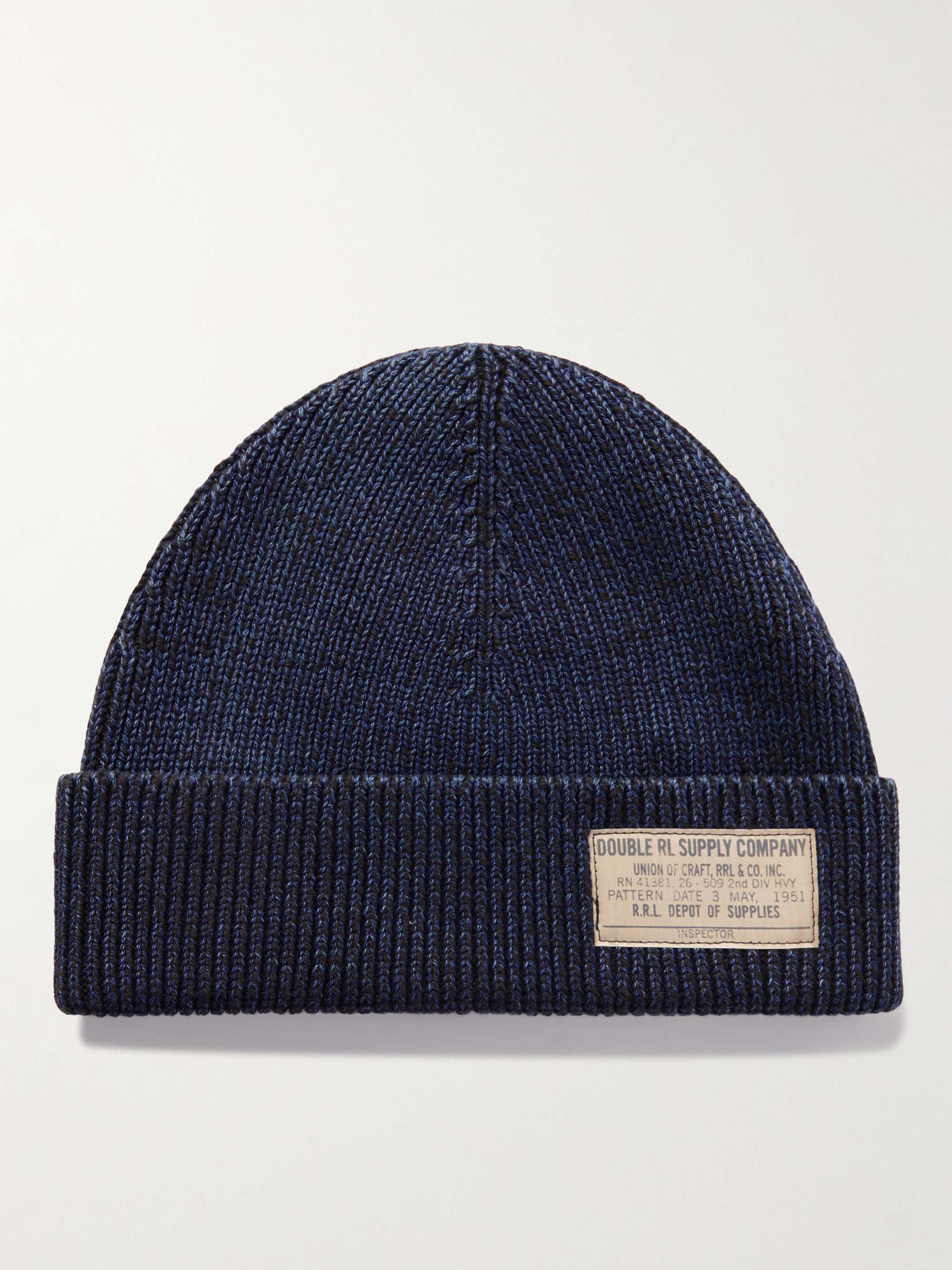 RRL Ribbed Mélange Cotton Beanie