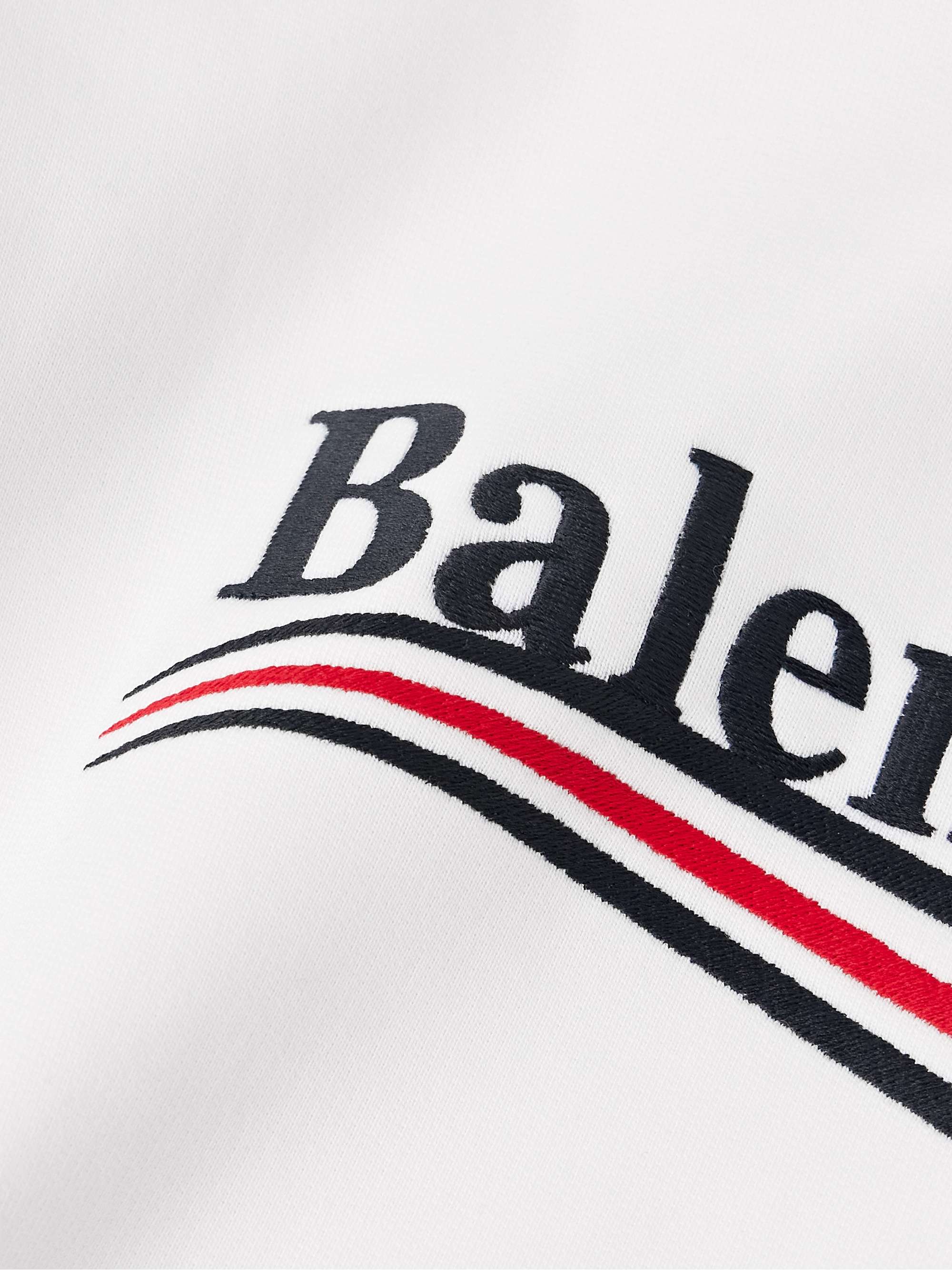 BALENCIAGA Logo-Embroidered Cotton-Jersey Hoodie