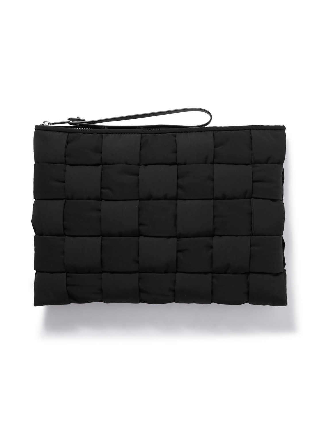 Bottega Veneta Cassette Intrecciato Shell Pouch In Black