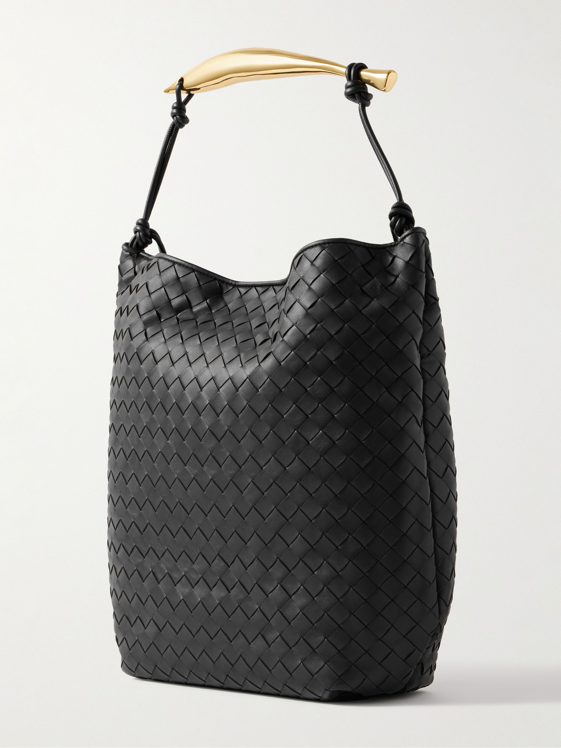 Shop Bottega Veneta Sardine Hobo Embellished Intrecciato Leather Tote Bag In Black