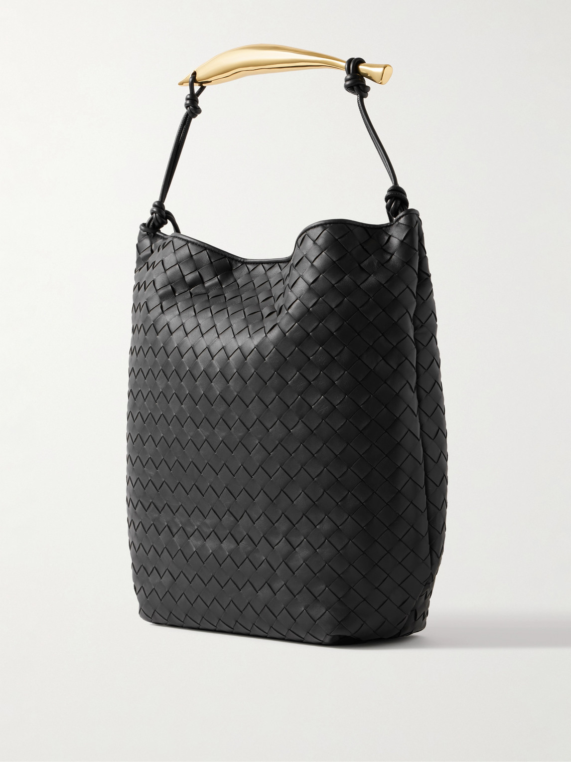 Shop Bottega Veneta Sardine Hobo Embellished Intrecciato Leather Tote Bag In Black