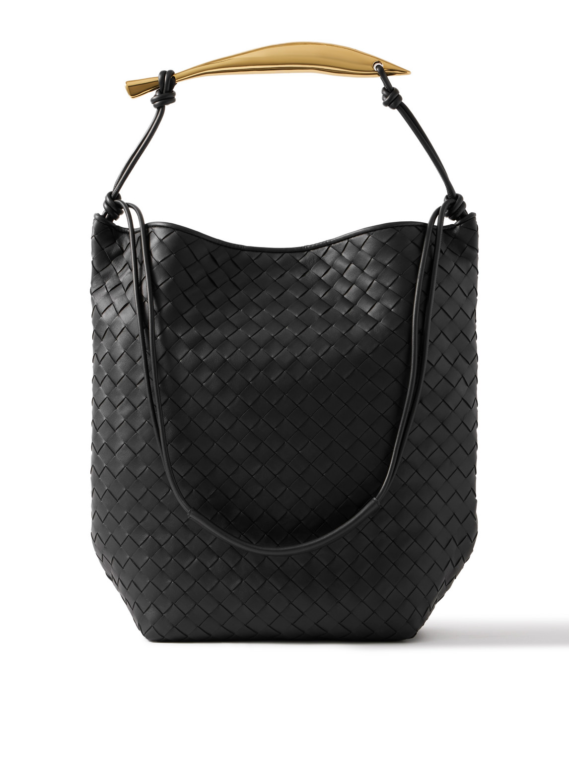 Bottega Veneta Embellished Intrecciato Leather Tote Bag In Black