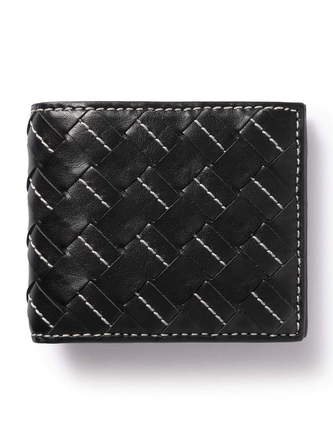 Bottega Veneta Intrecciato Embroidered Leather Billfold Wallet