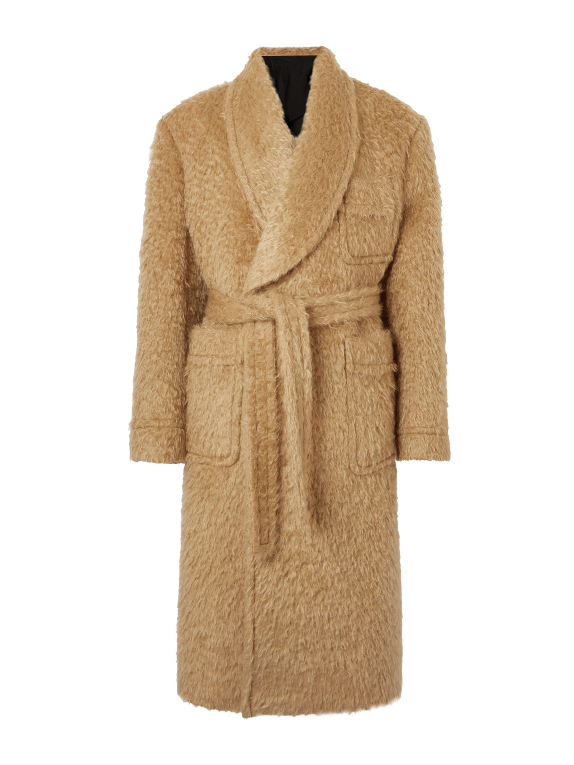 Bottega Veneta Brushed Wool And Mohair-blend Coat In Neutrals