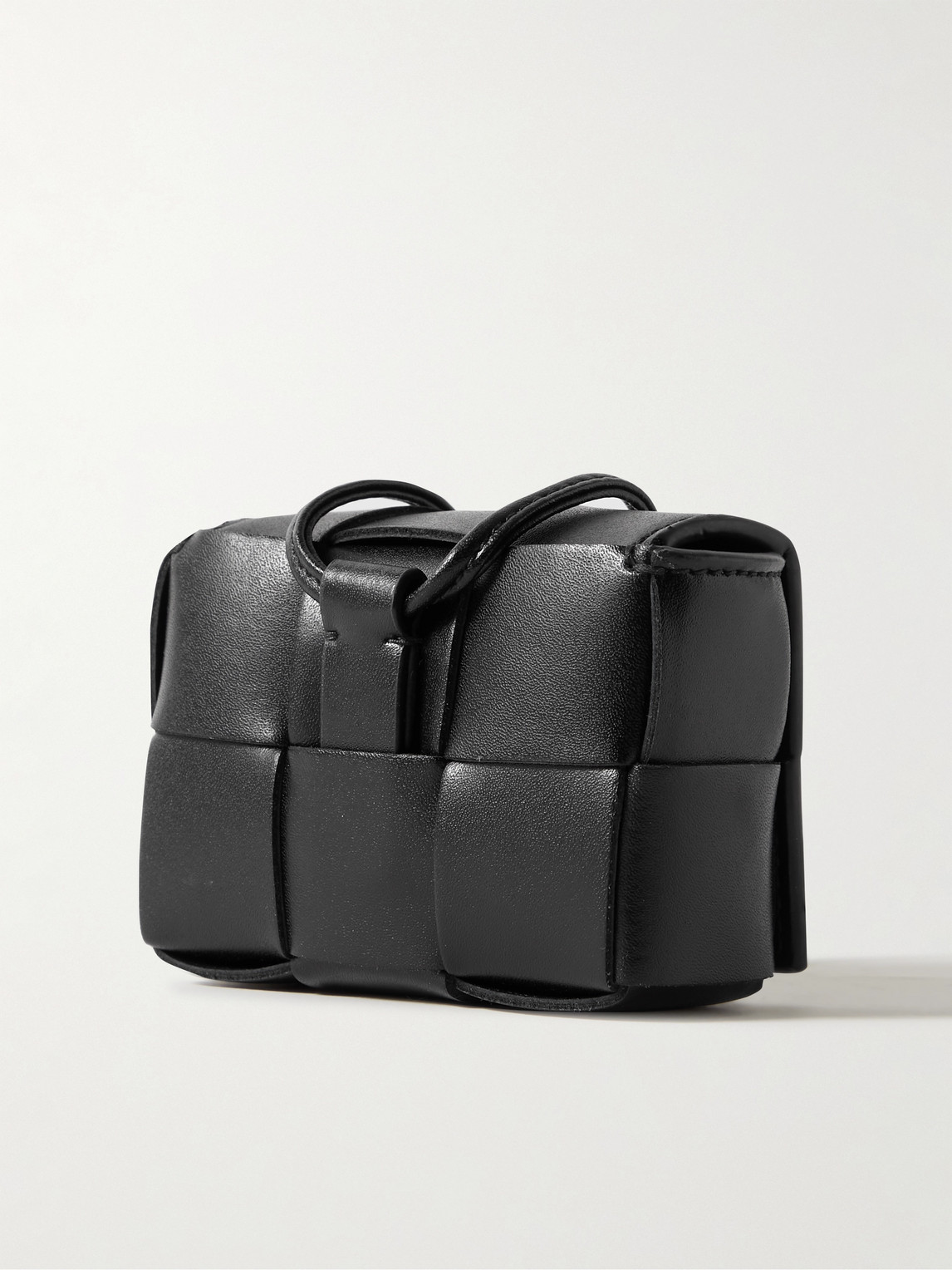 Shop Bottega Veneta Cassette Intreciatto Leather Airpods Pro Case With Lanyard In Black