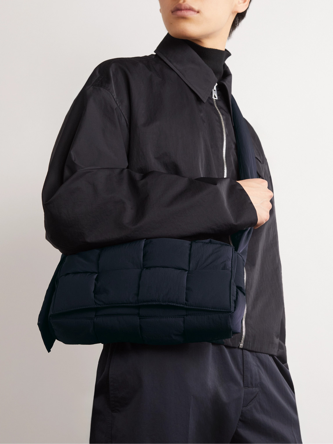 Tech Cassette Padded Intrecciato Paper Nylon Messenger Bag — 2