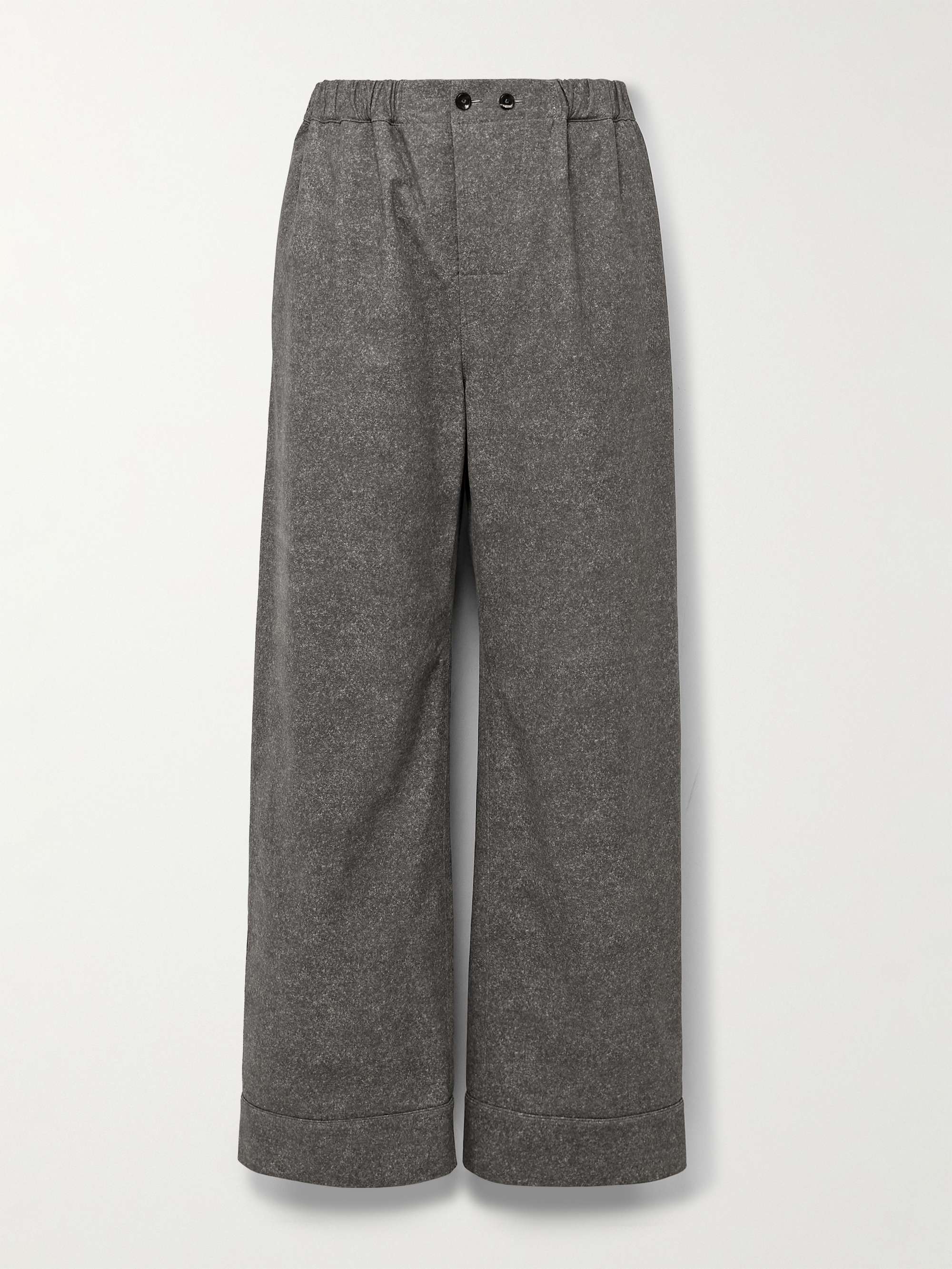 BOTTEGA VENETA Wide-Leg Printed Nubuck Trousers for Men | MR PORTER