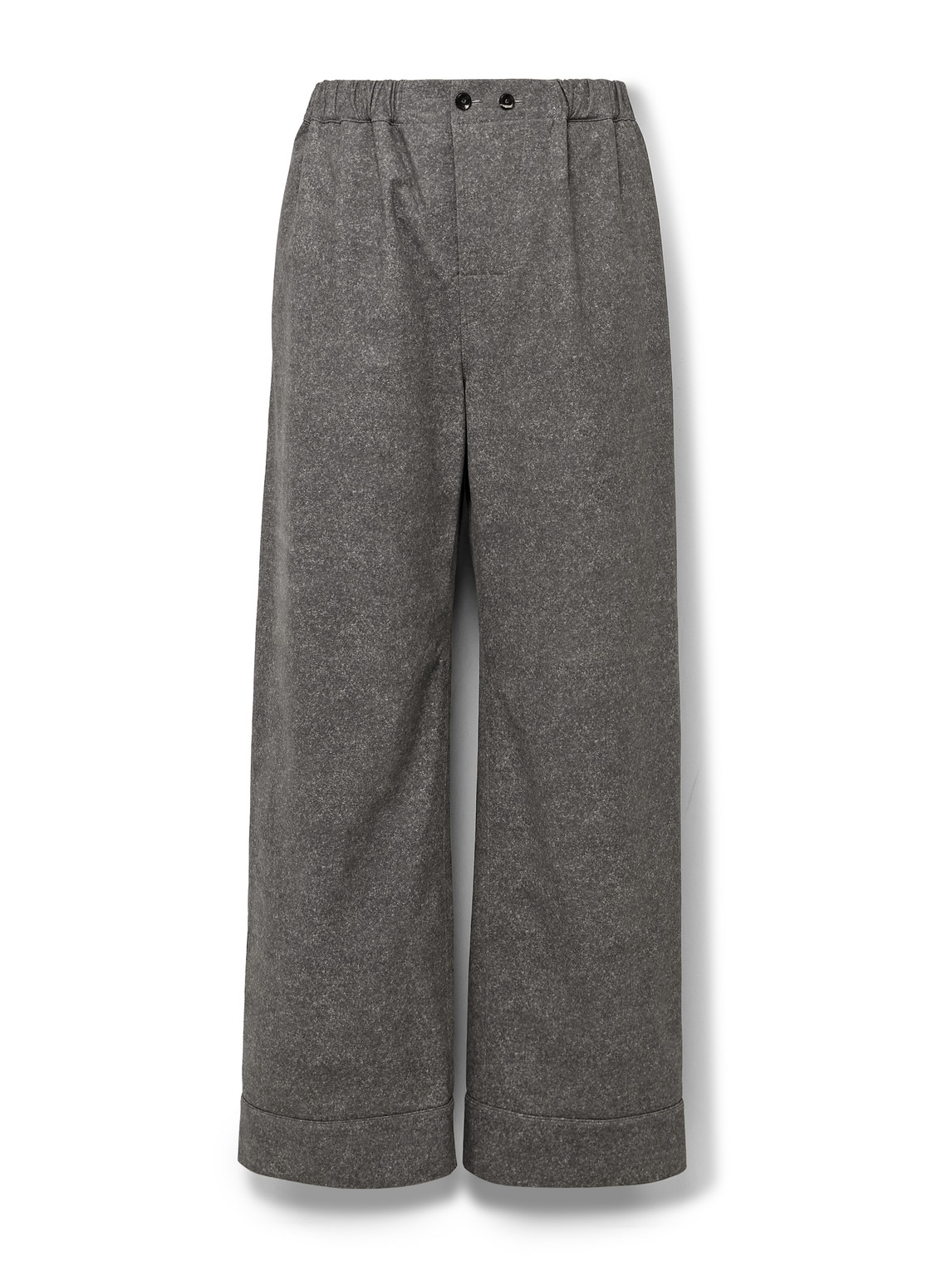 Wide-Leg Printed Nubuck Trousers