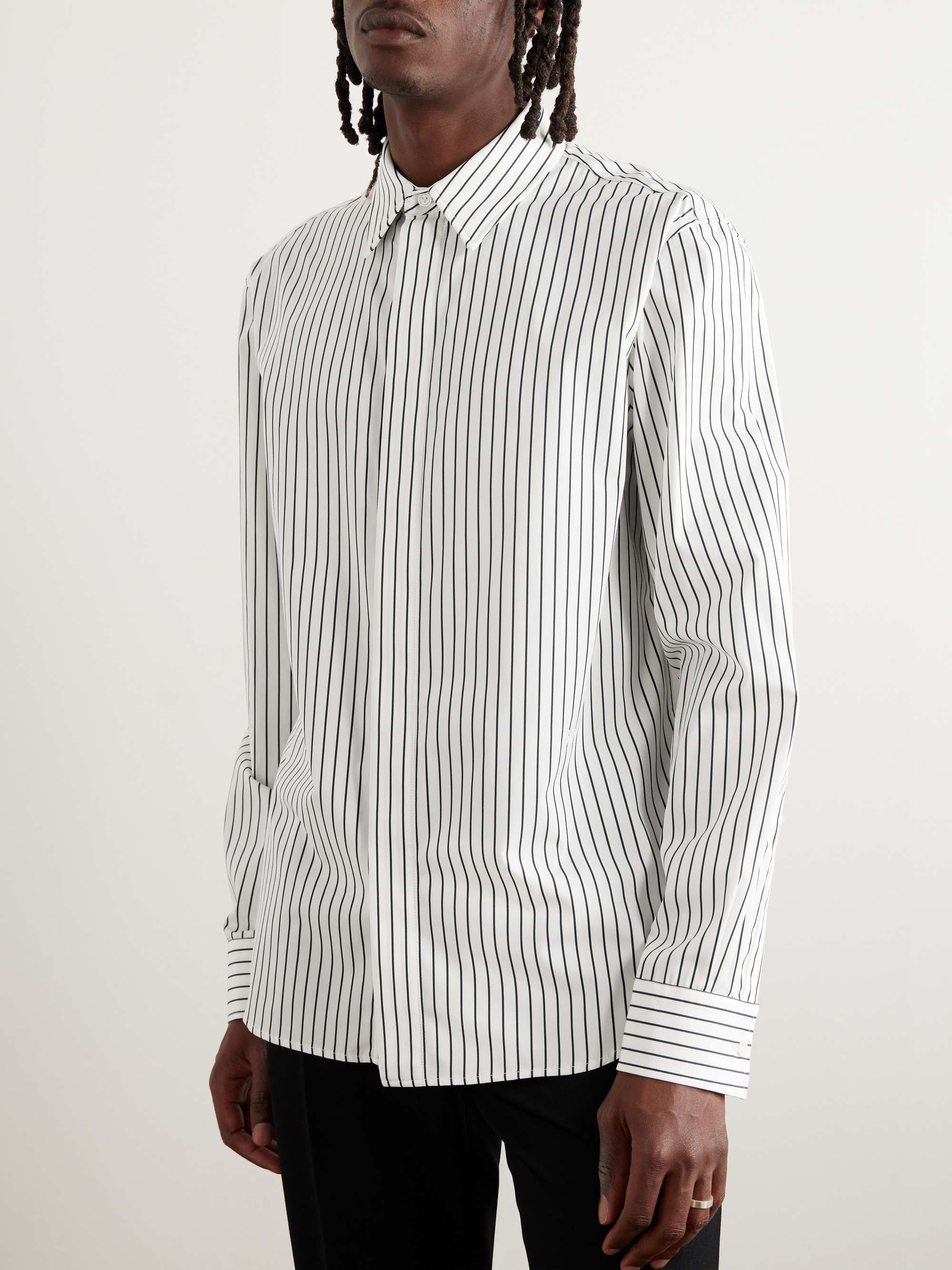 BOTTEGA VENETA Pinstriped Cotton-Poplin Shirt for Men | MR PORTER