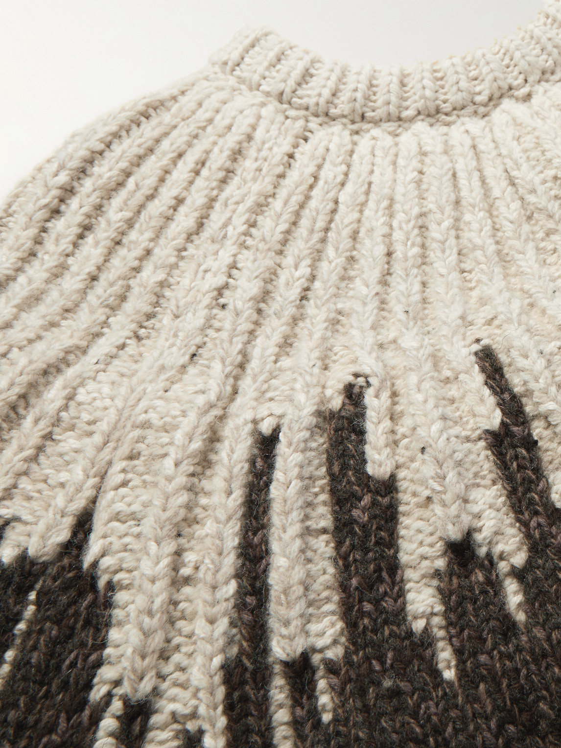 Shop Bottega Veneta Jacquard-knit Wool Sweater In Brown