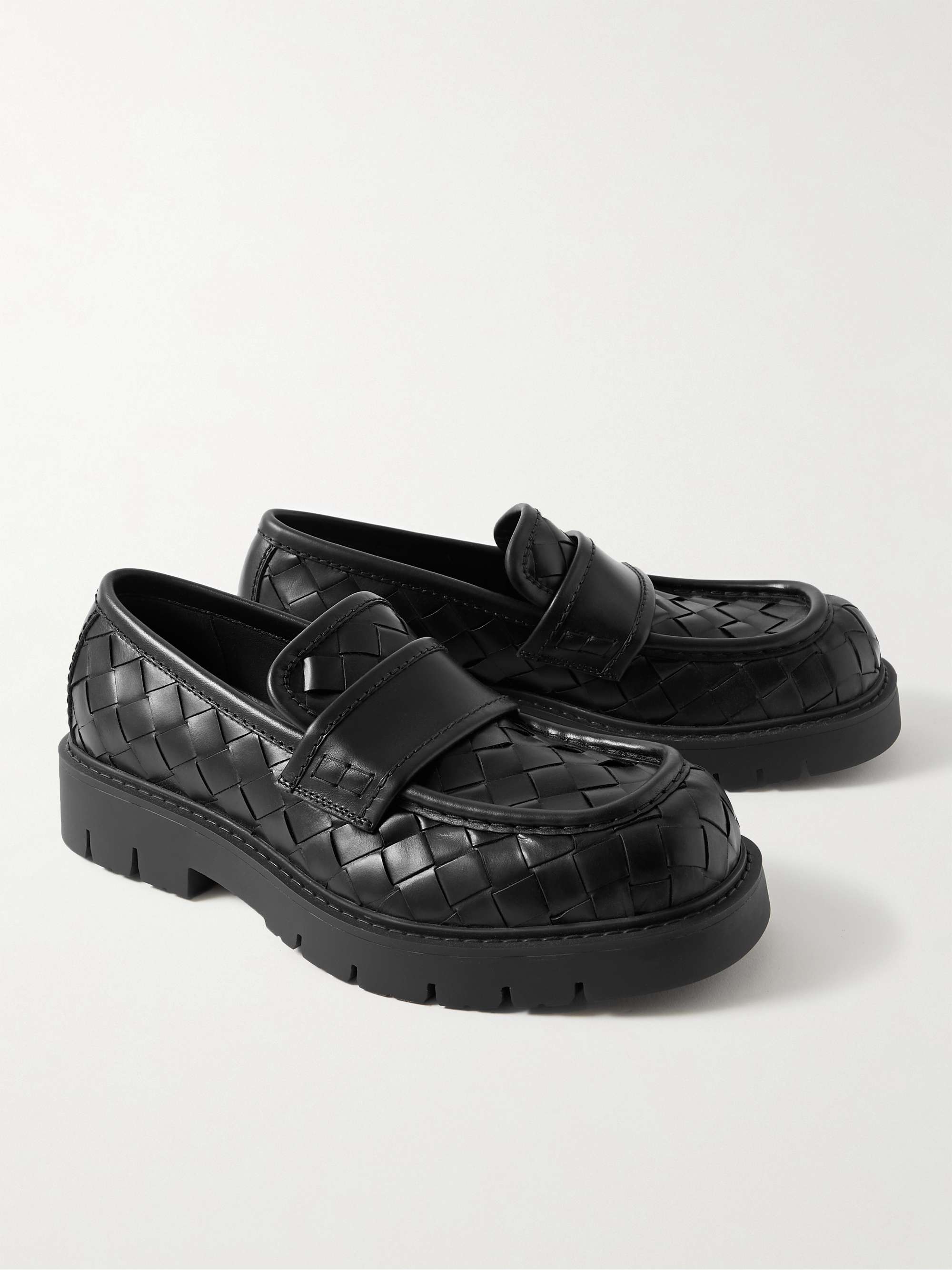 BOTTEGA VENETA Haddock Intrecciato Leather Loafers for Men | MR PORTER