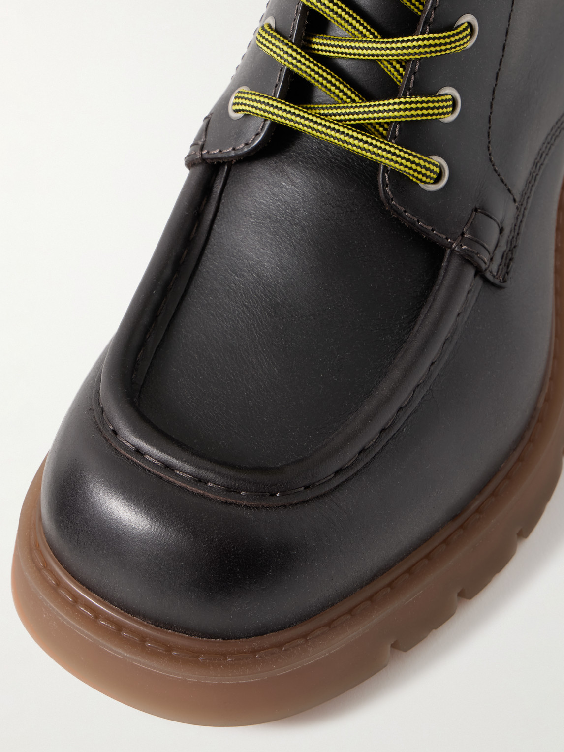Bottega Veneta Men's Haddock Leather Lace-up Boots In Brown