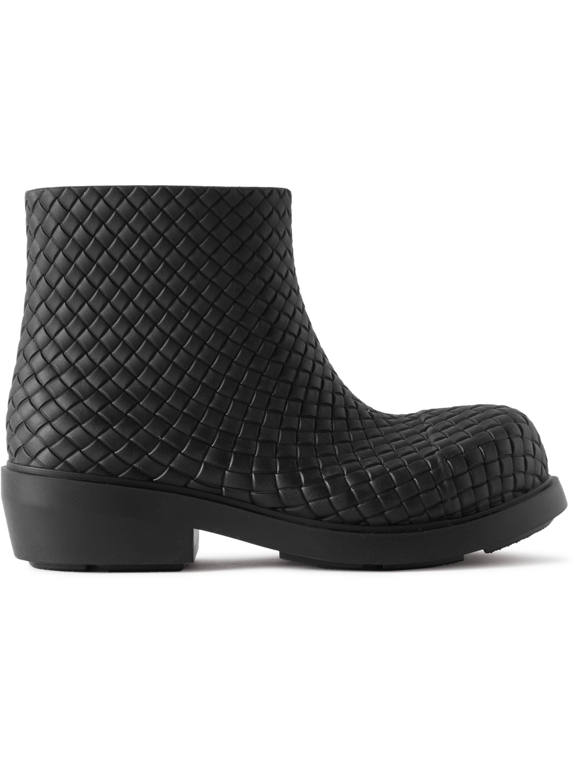 Shop Bottega Veneta Fireman Intrecciato Rubber Boots In Black
