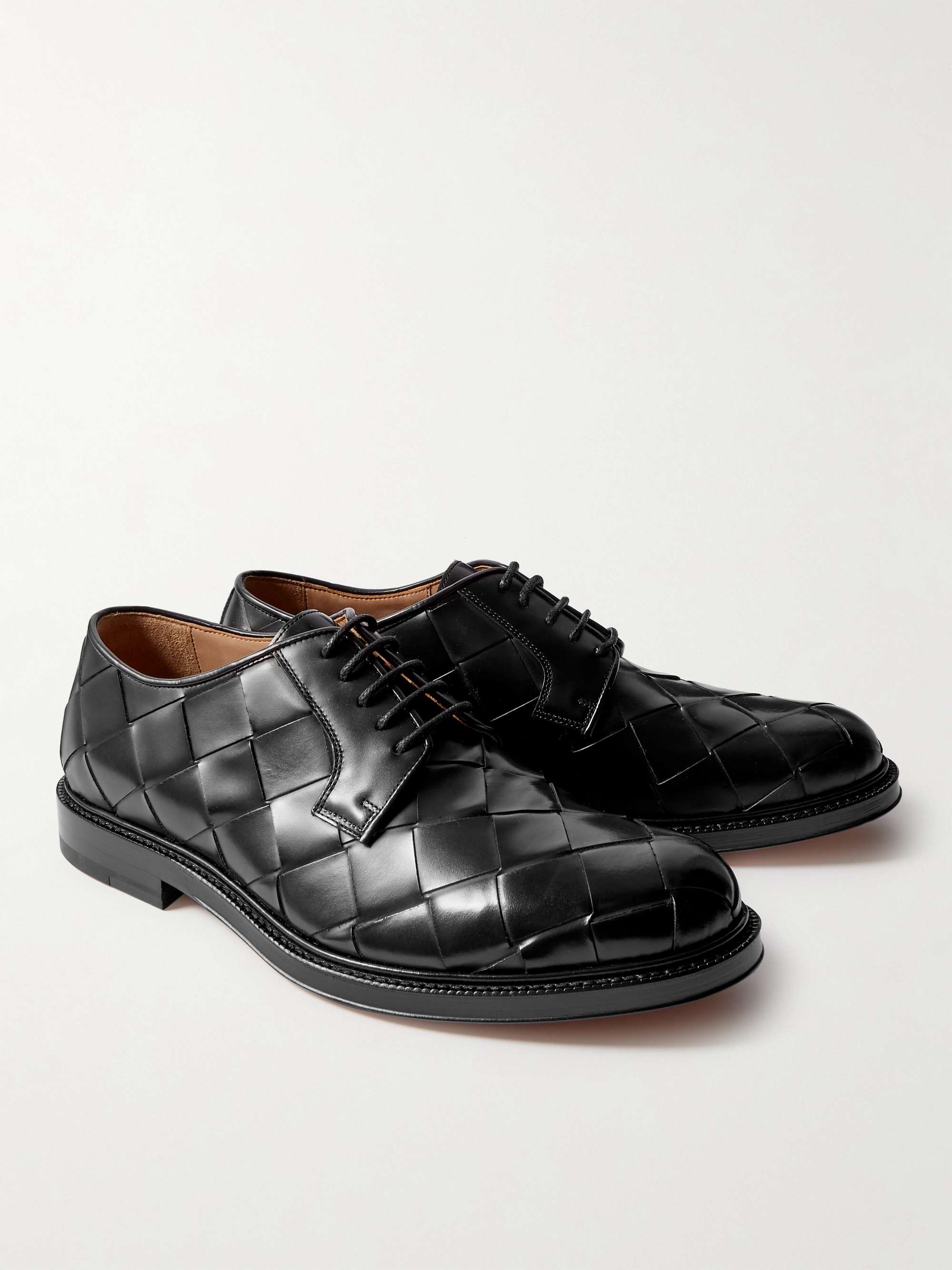 BOTTEGA VENETA Intrecciato Leather Derby Shoes for Men | MR PORTER