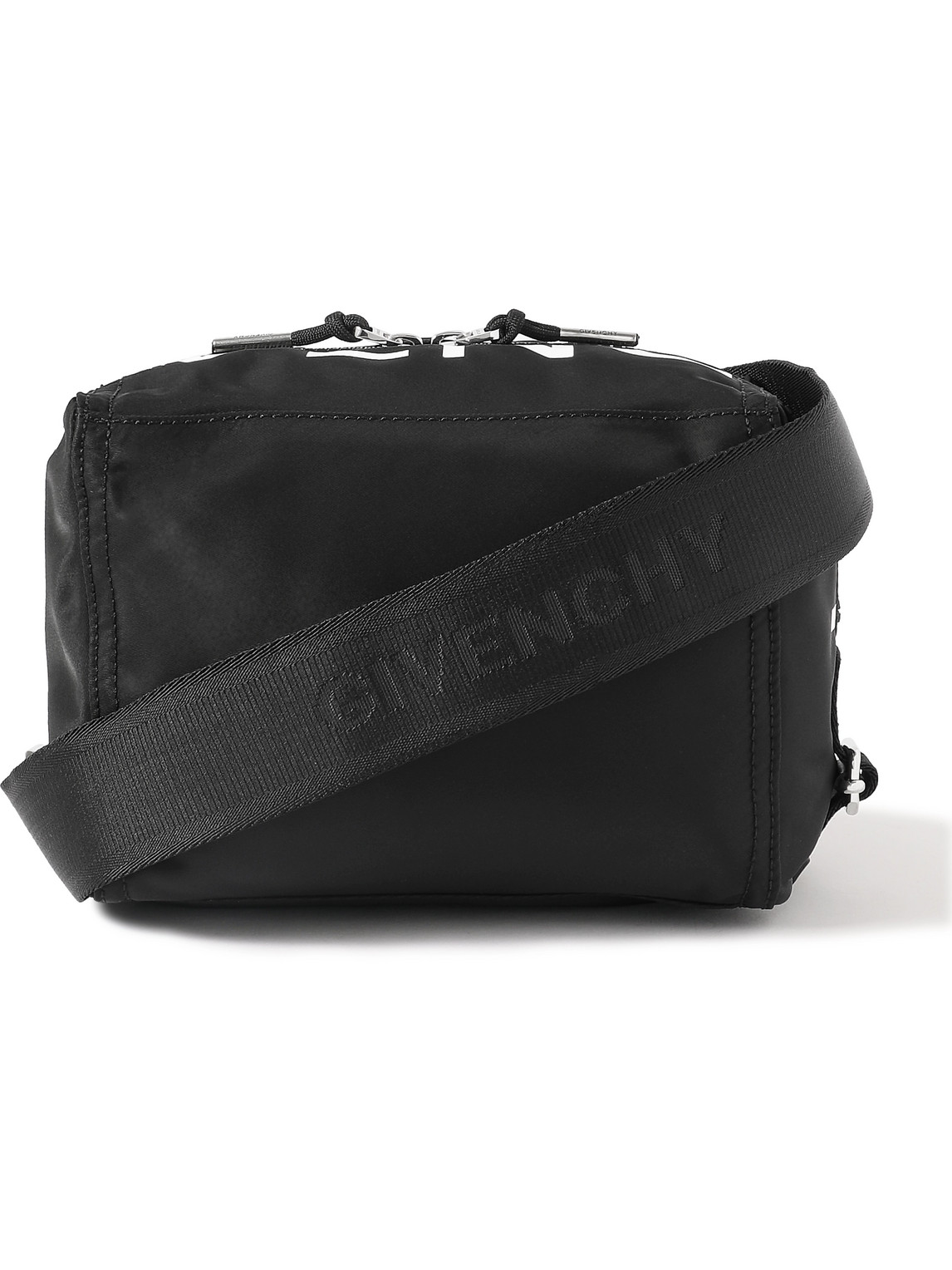 Givenchy Pandora Small Logo-print Shell Messenger Bag In Black