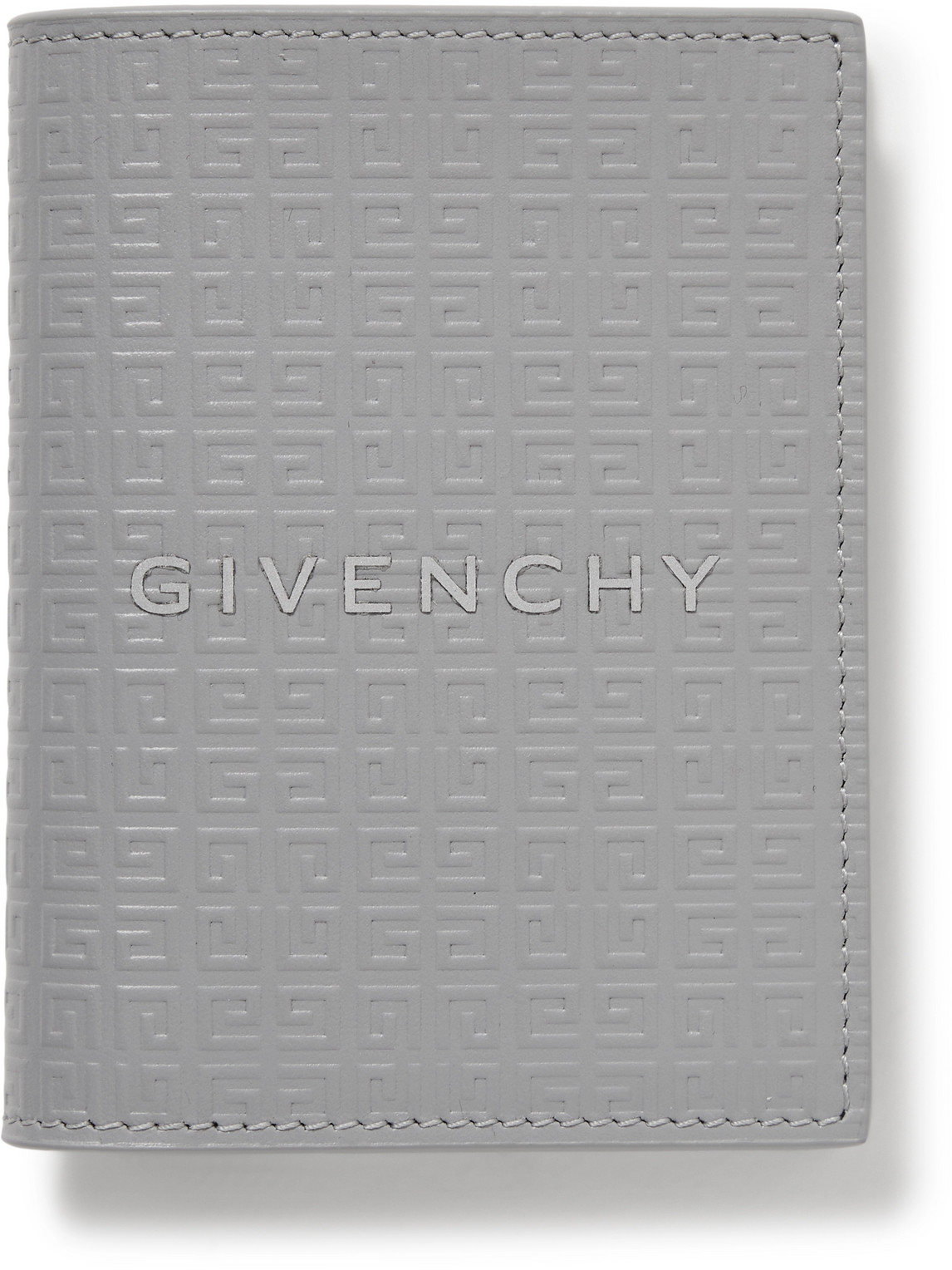 Givenchy Appliquéd Logo-embossed Leather Bilfold Cardholder In Gray